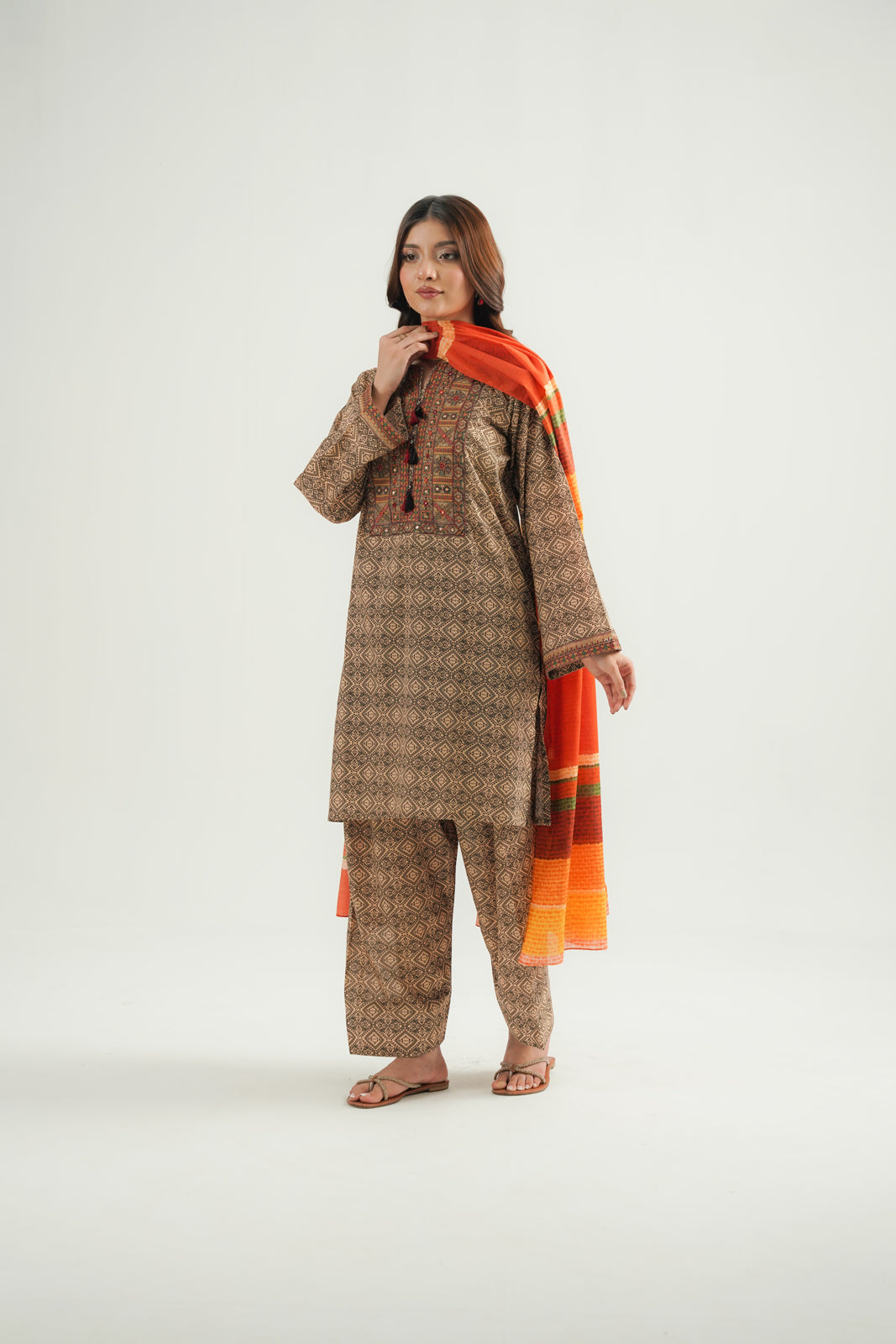 3 Piece Printed Lawn Embroidered Suit (CP0490)