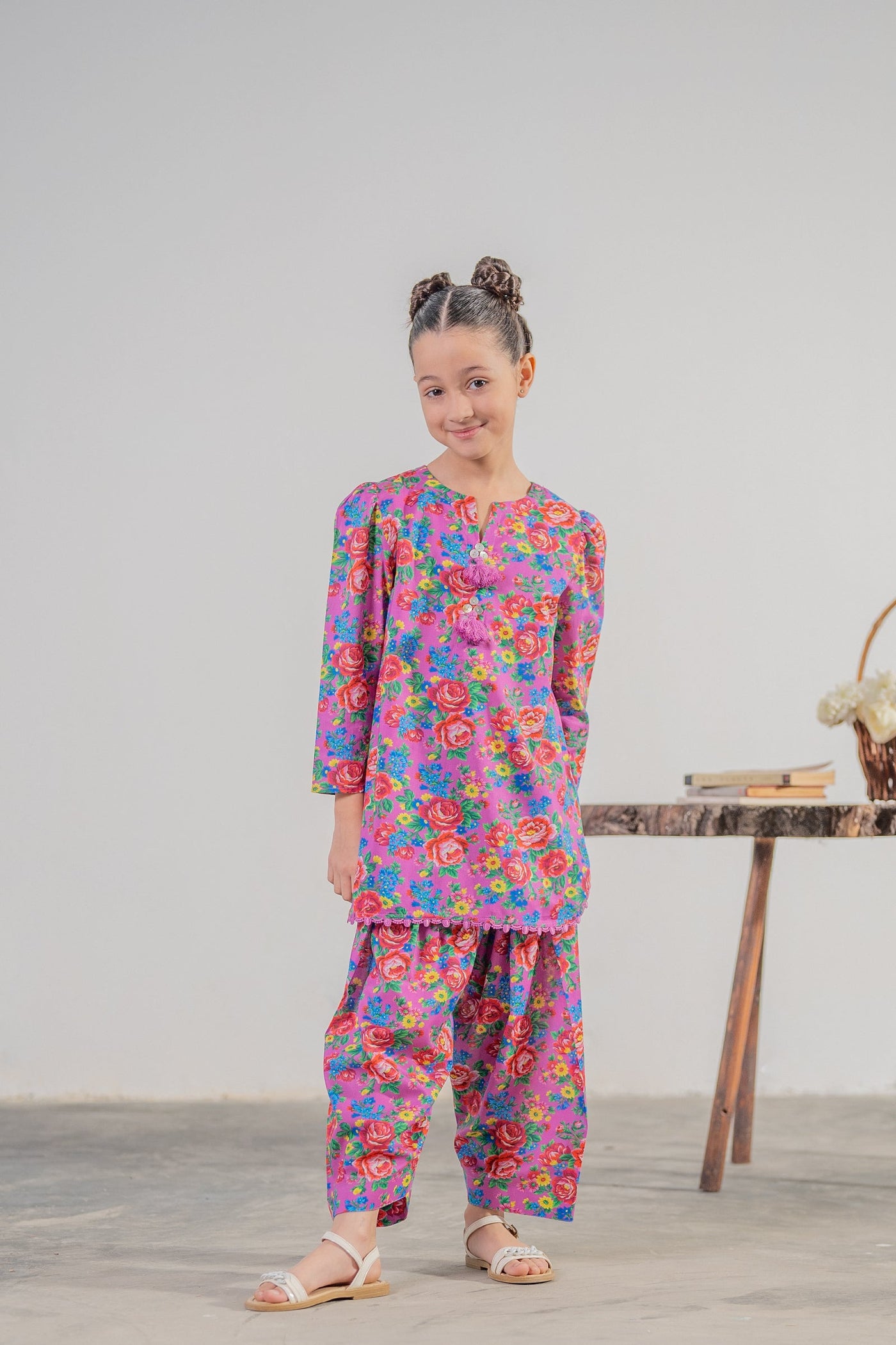 3 Piece Embroidered Cotton Lurex Suit