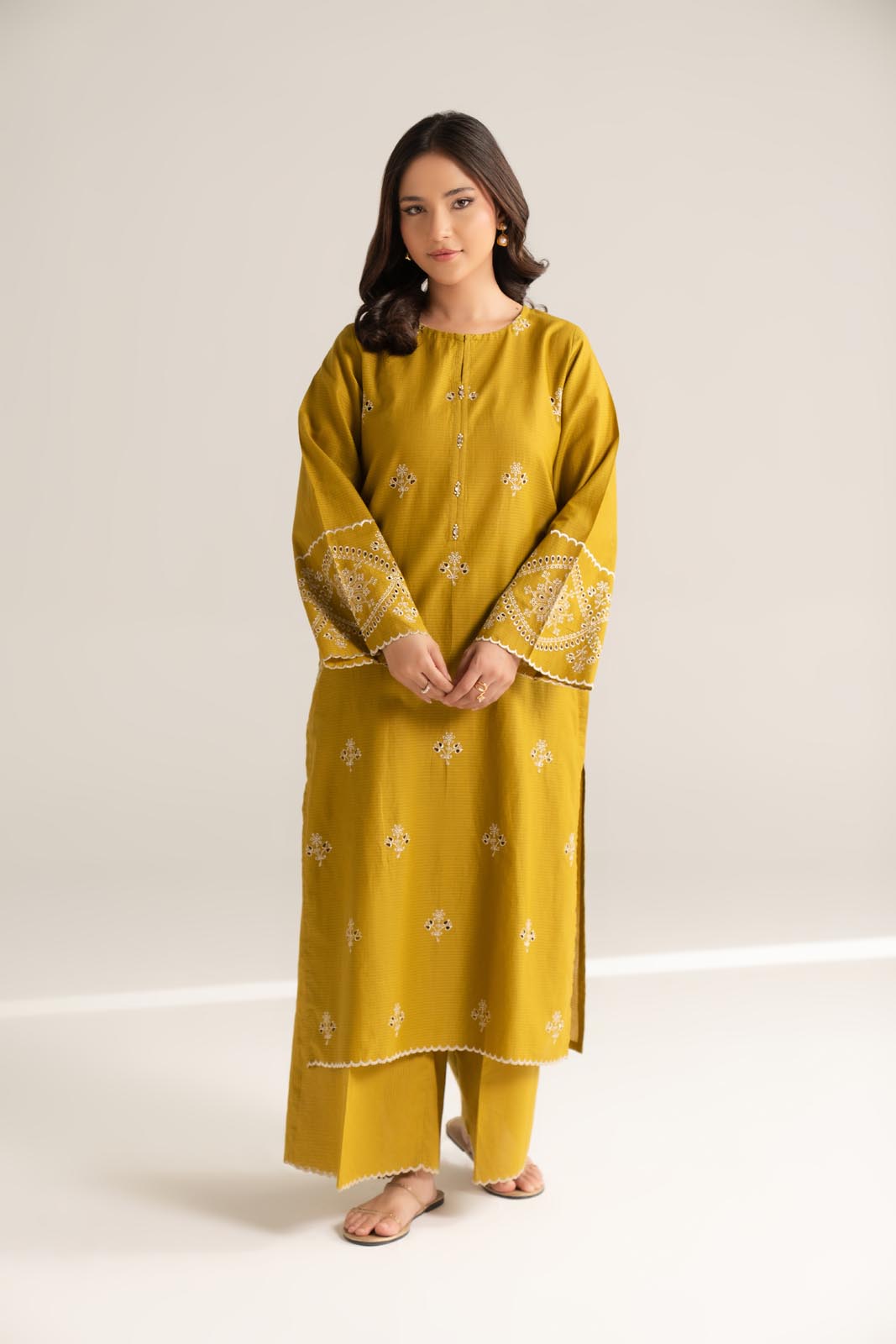 2 Piece Cotton Rip Stop Embroidered Suit (CS0541)
