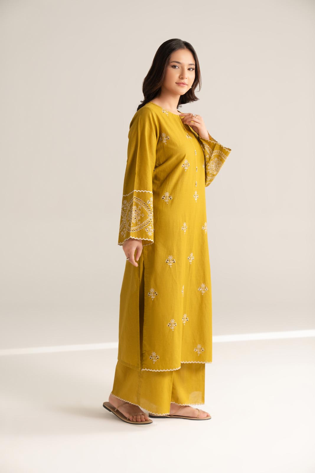 2 Piece Cotton Rip Stop Embroidered Suit (CS0541)