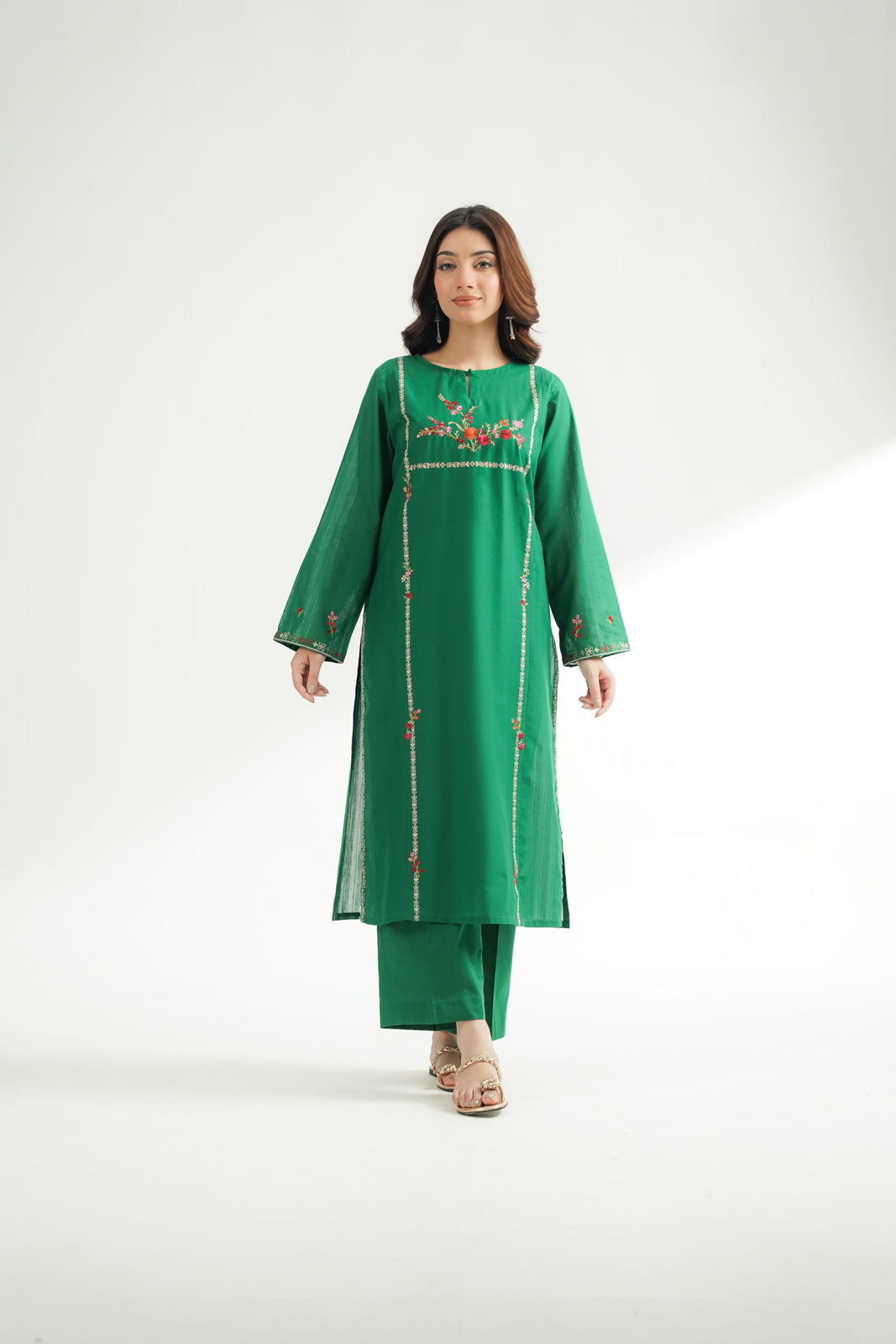 2 Piece Cotton Rip Stop Embroidered Suit (CS0585)