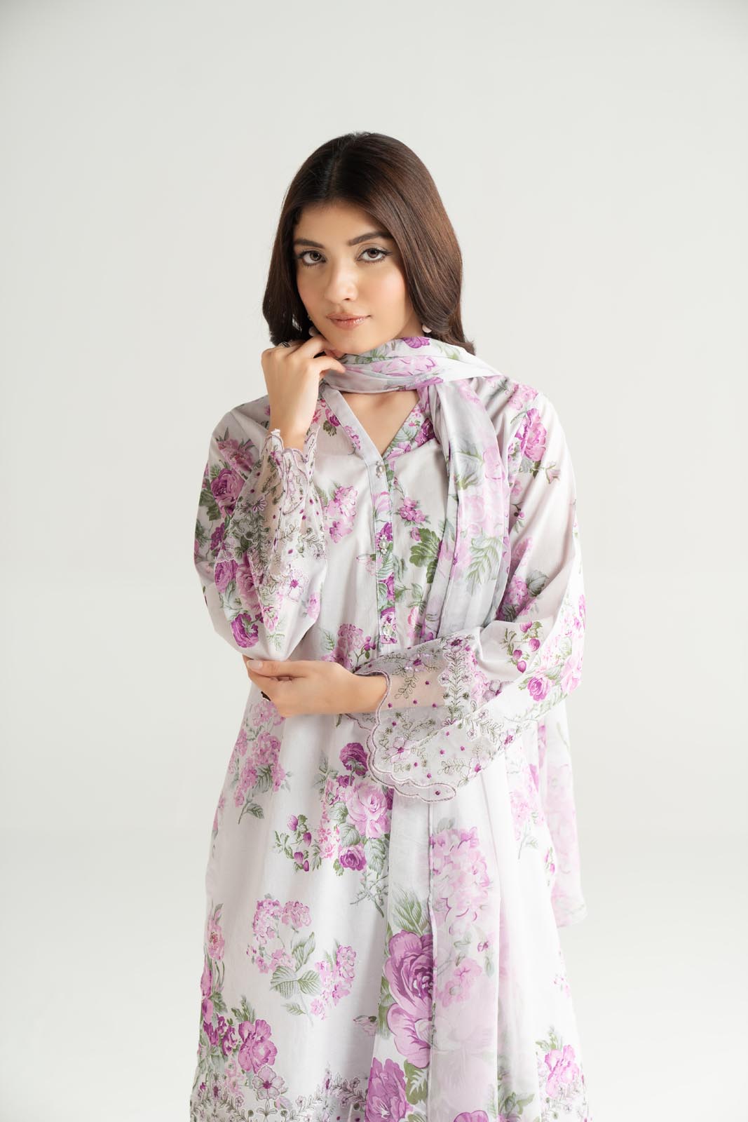 3 Piece Printed Lawn Embroidered Suit (CP0461)