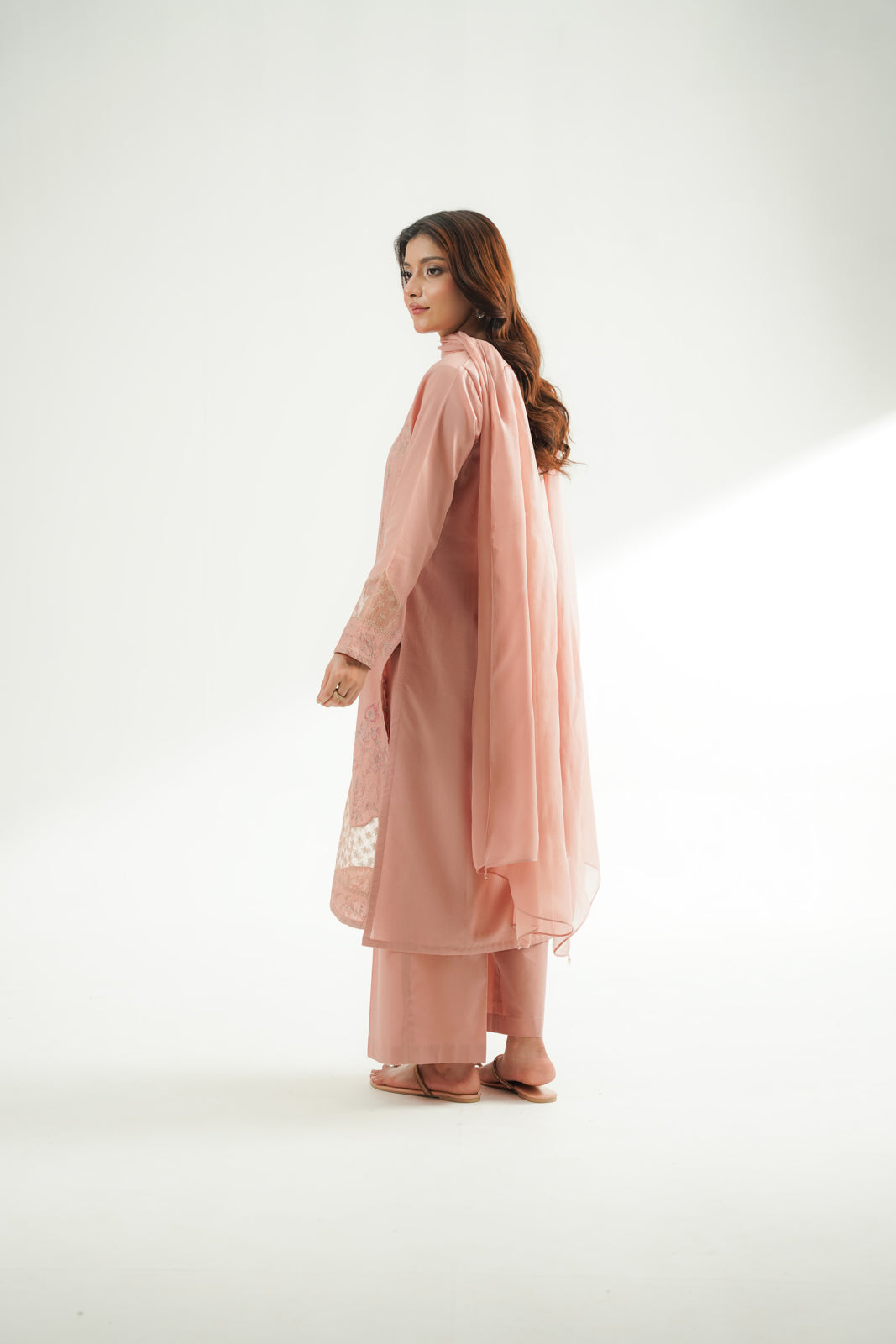 3 Piece Cotton Jacquard Embroidered Suit (CS0576)