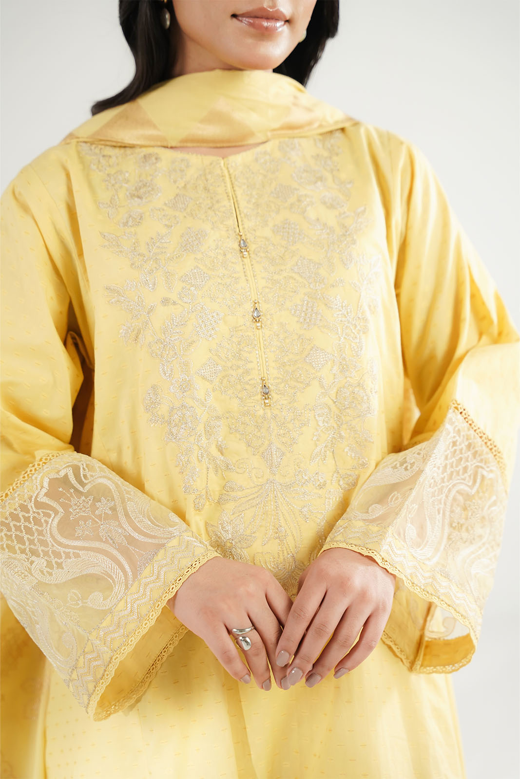 3 Piece Jacquard Embroidered Suit (CS0671)