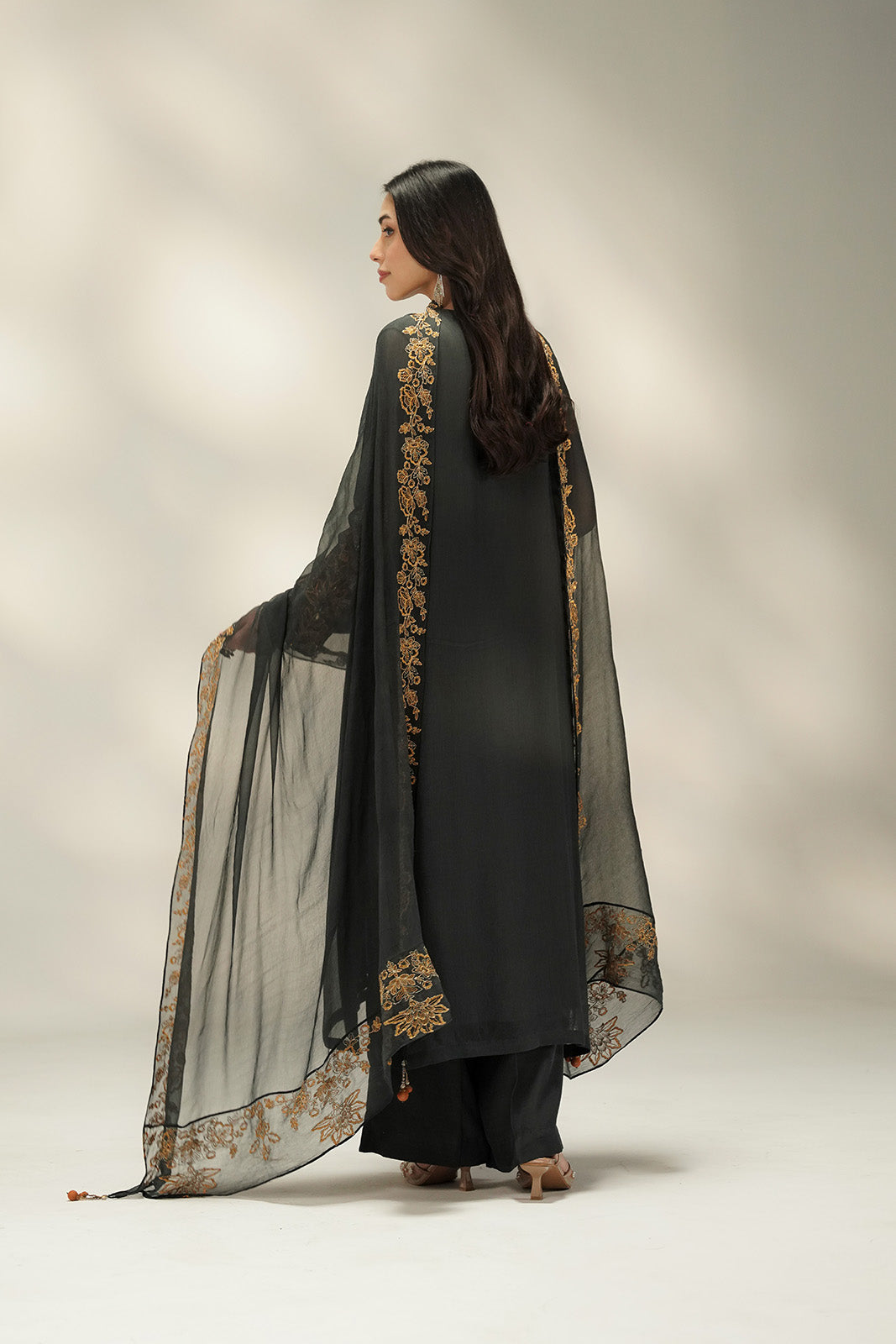 3 Piece Chiffon Embroidered Suit (FL0239)