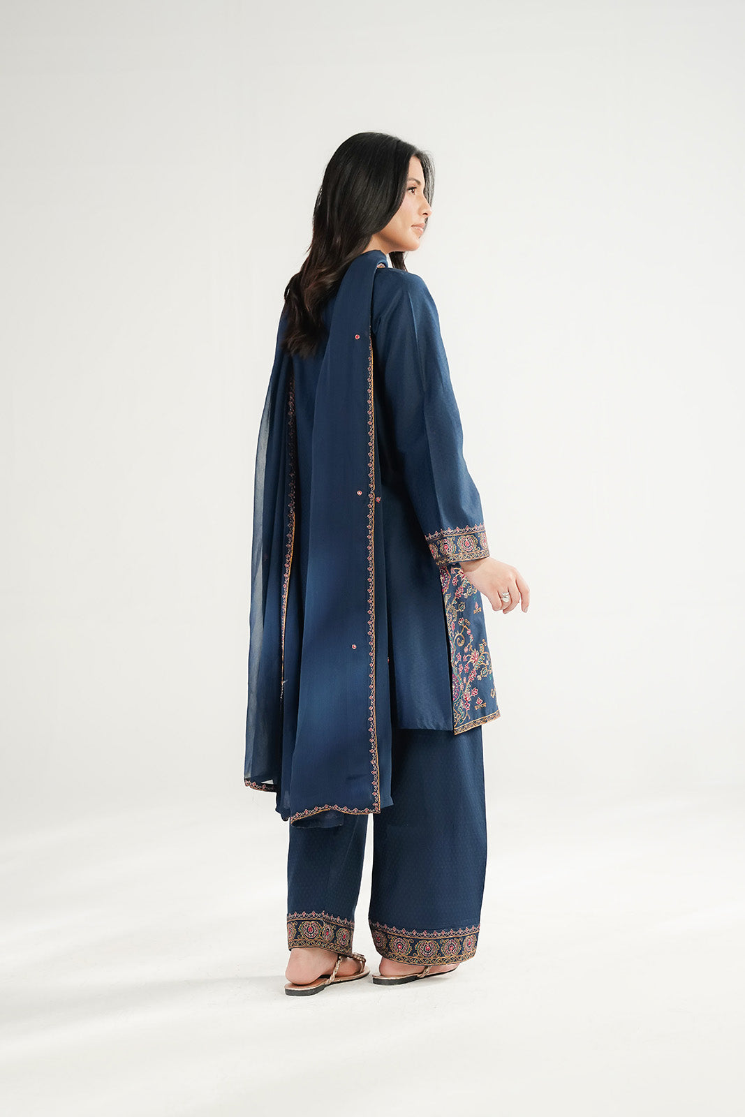 3 Piece Self Jacquard Embroidered Suit (CS0679)