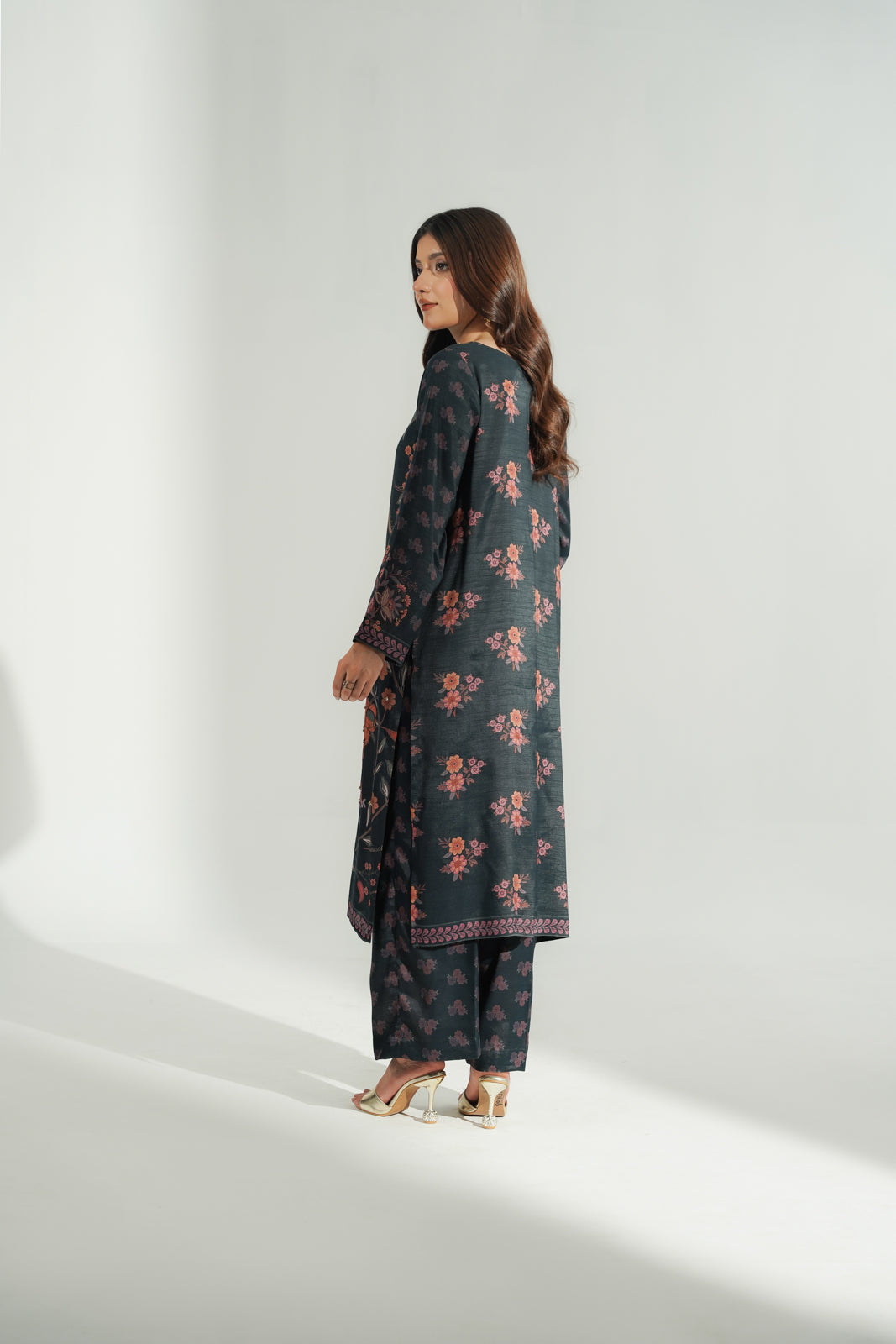 2 Piece Printed Raw Silk Printed Suit (FS0183)