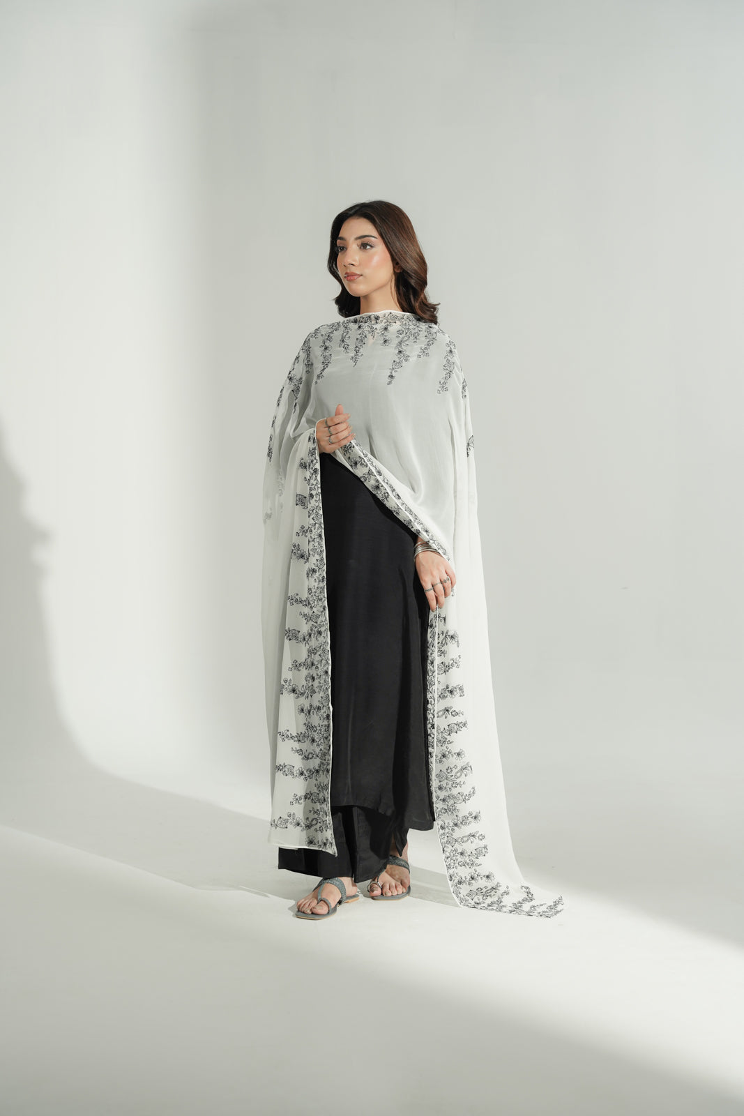 1 Piece Chiffon Embroidered Dupatta (FD0115)
