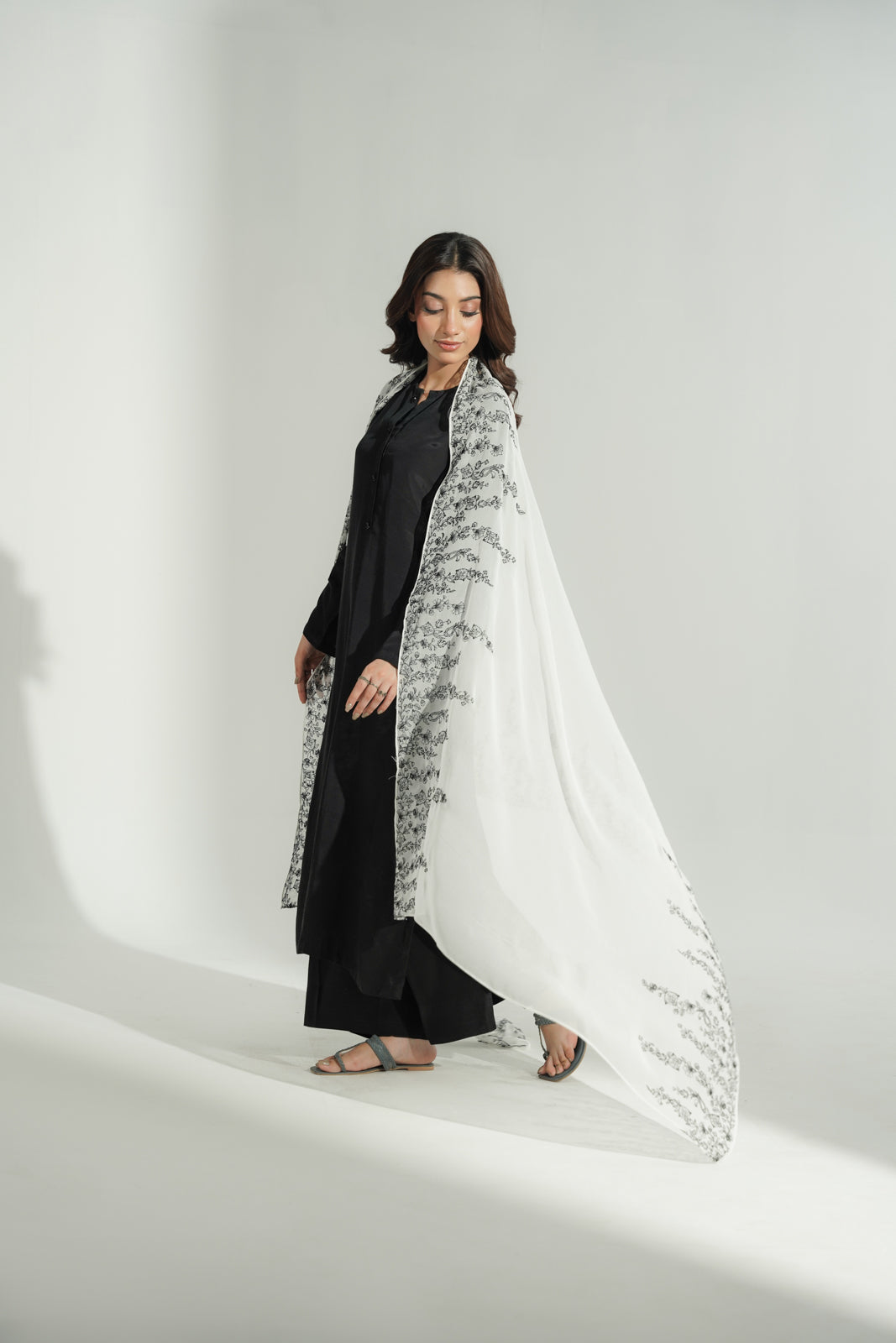 1 Piece Chiffon Embroidered Dupatta (FD0115)