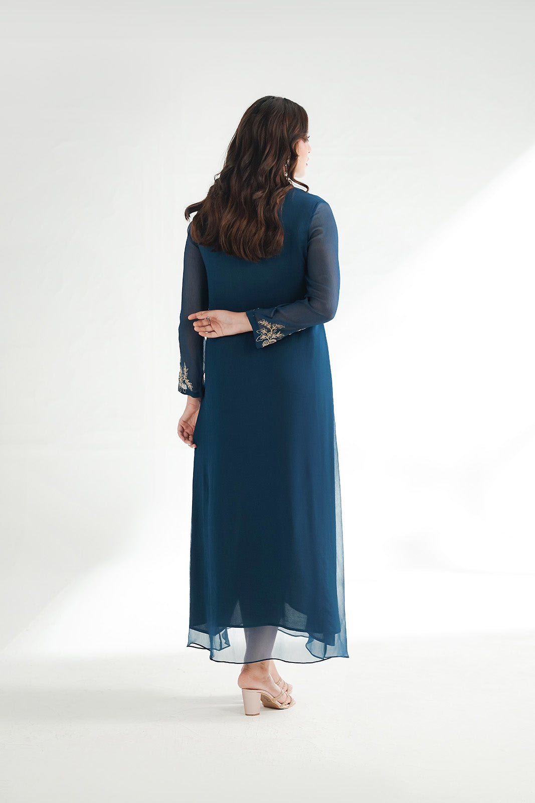1 Piece Chiffon Embroidered Maxi (FL0211)