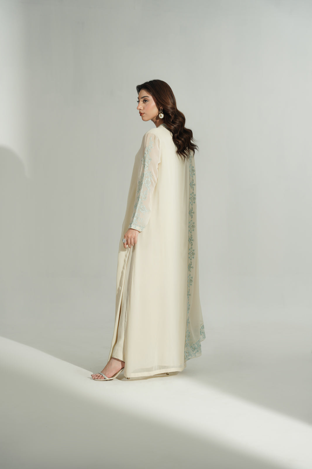 3 Piece Chiffon Embroidered Suit (FL0195)