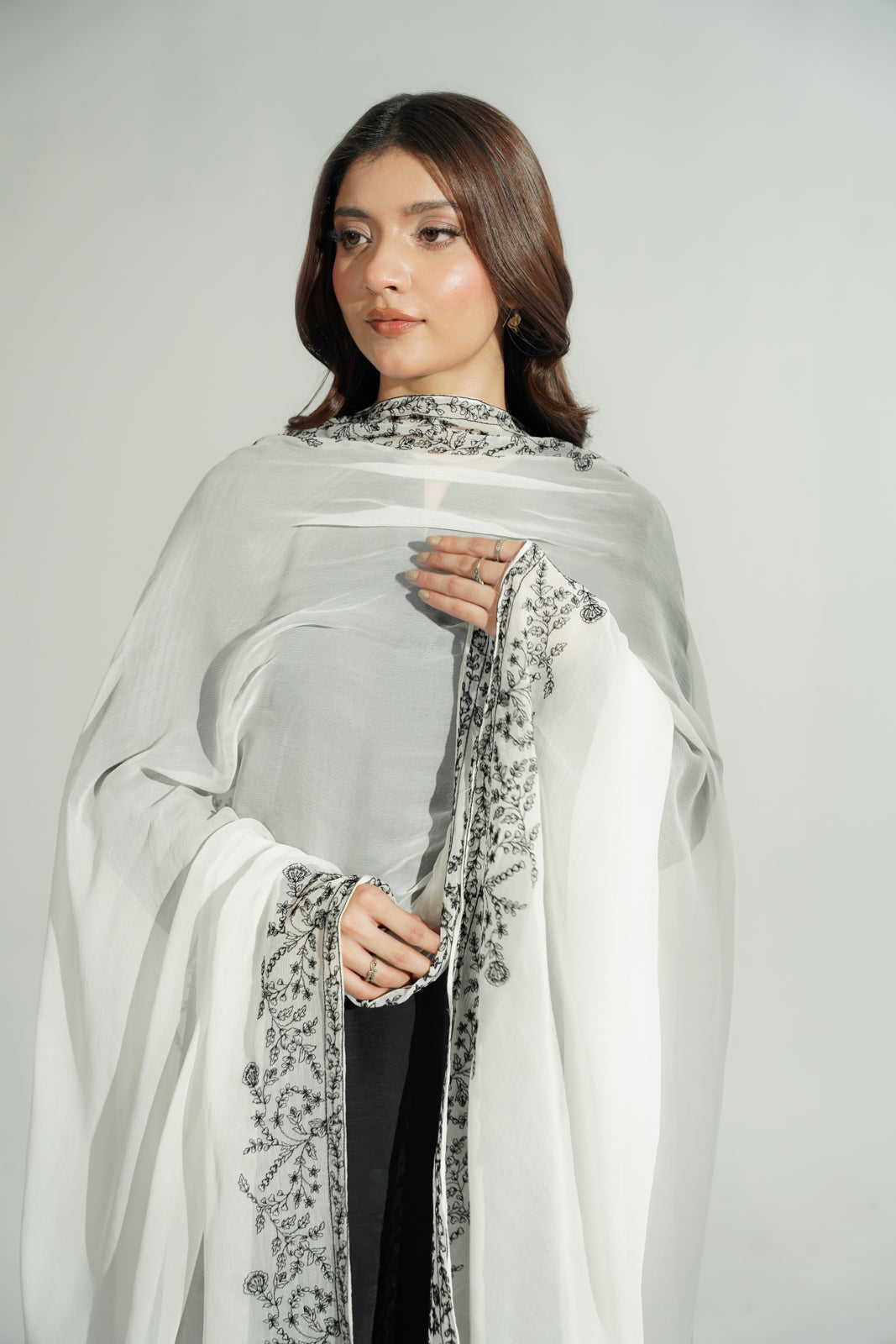 1 Piece Chiffon Embroidered Dupatta (FD0121)