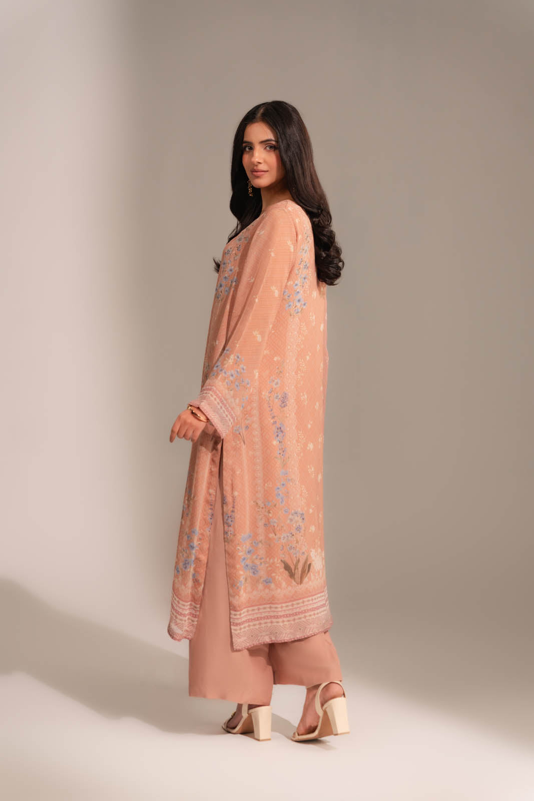 3 Piece Chiffon Printed Suit (FS0123)