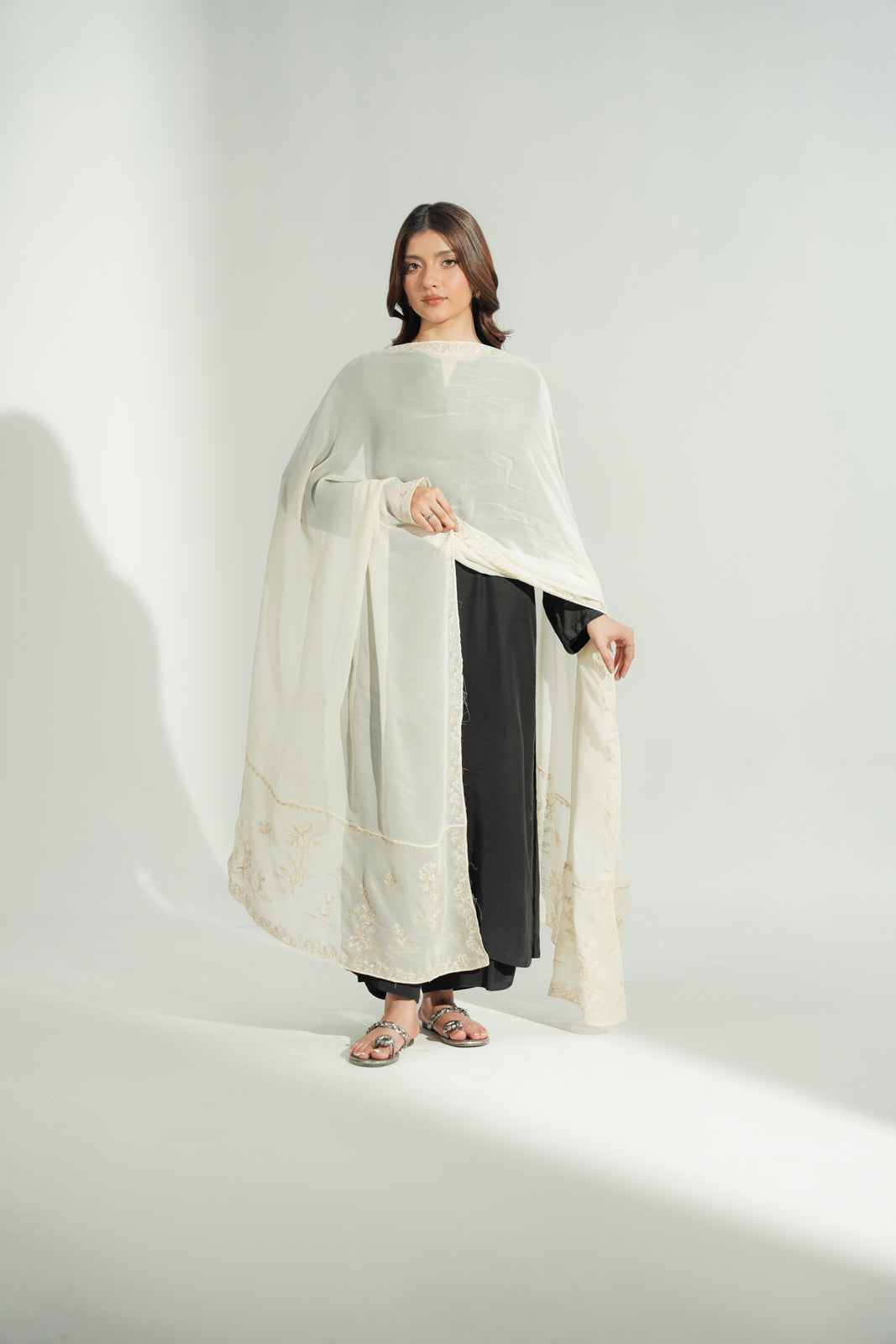 1 Piece Chiffon Embroidered Dupatta (FD0124)