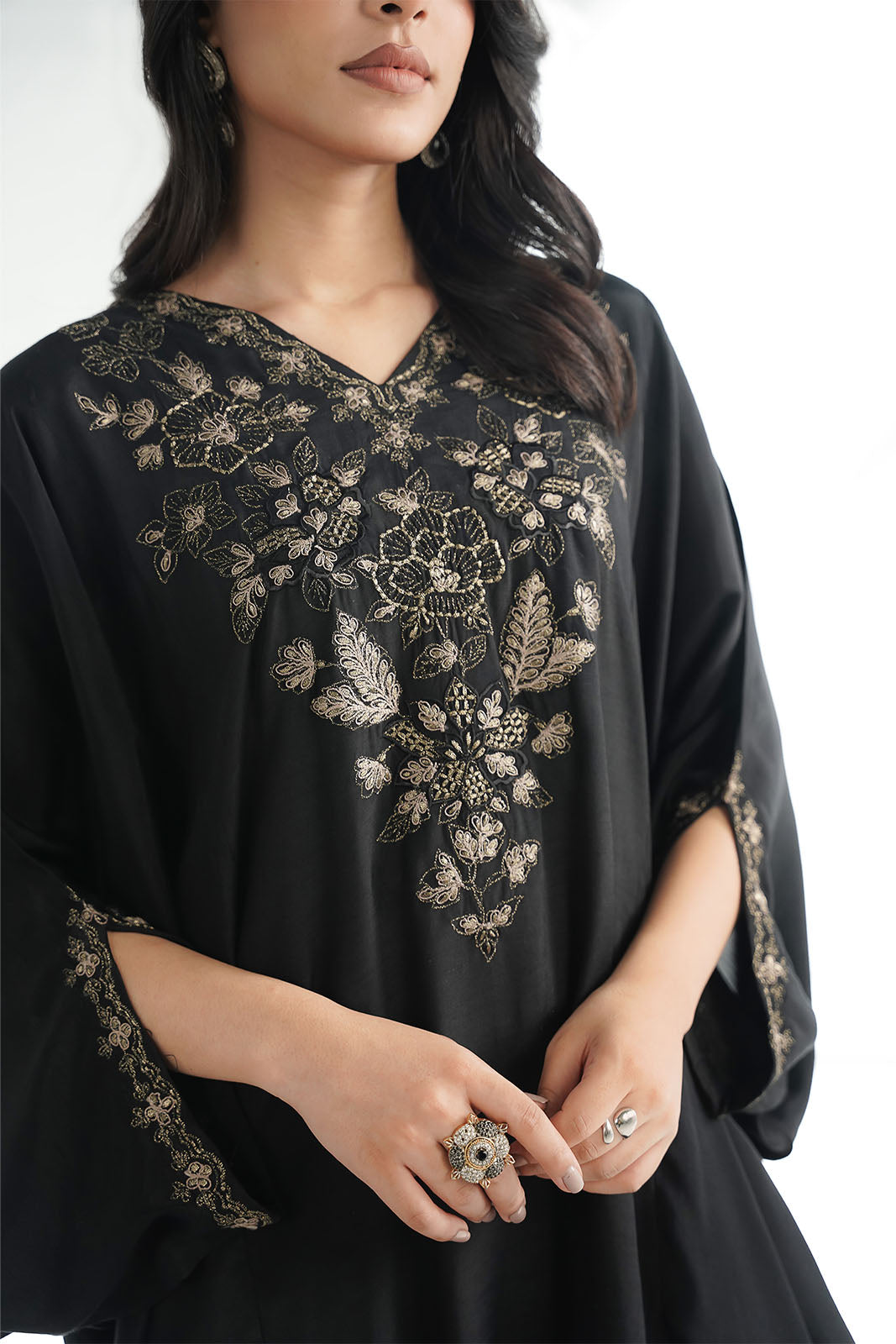 2 Piece Raw Silk Embroidered Suit (FS0203)