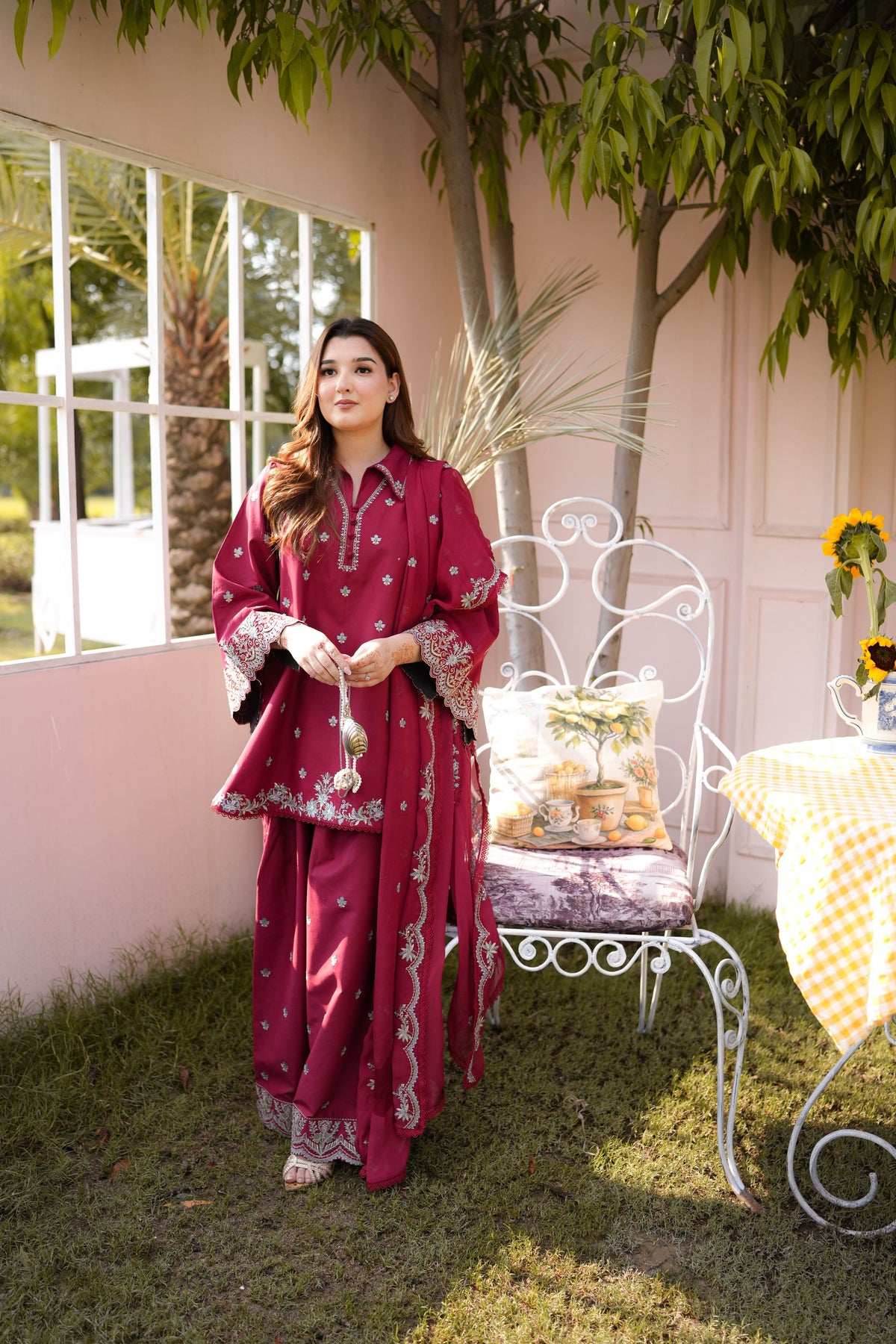 Aneelas Lawn Emb 3pc Chiffon Duppata [LUX-26-39] [Dispatch Time 2.5 Months]