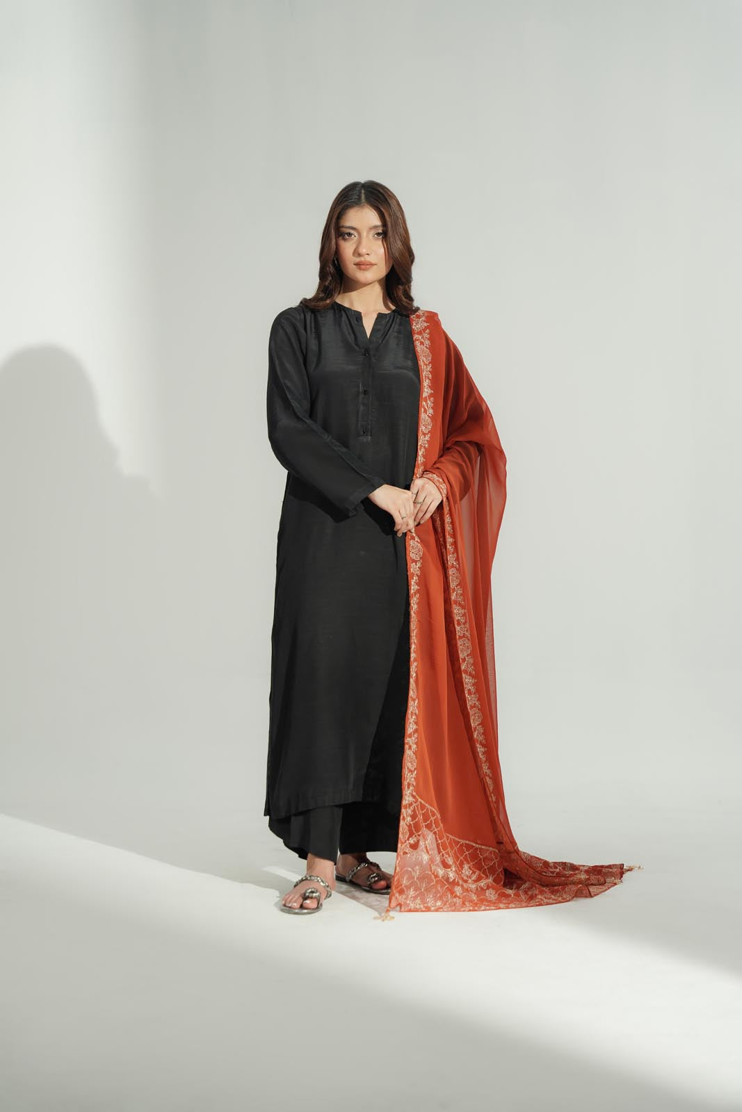1 Piece Chiffon Embroidered Dupatta (FD0123)