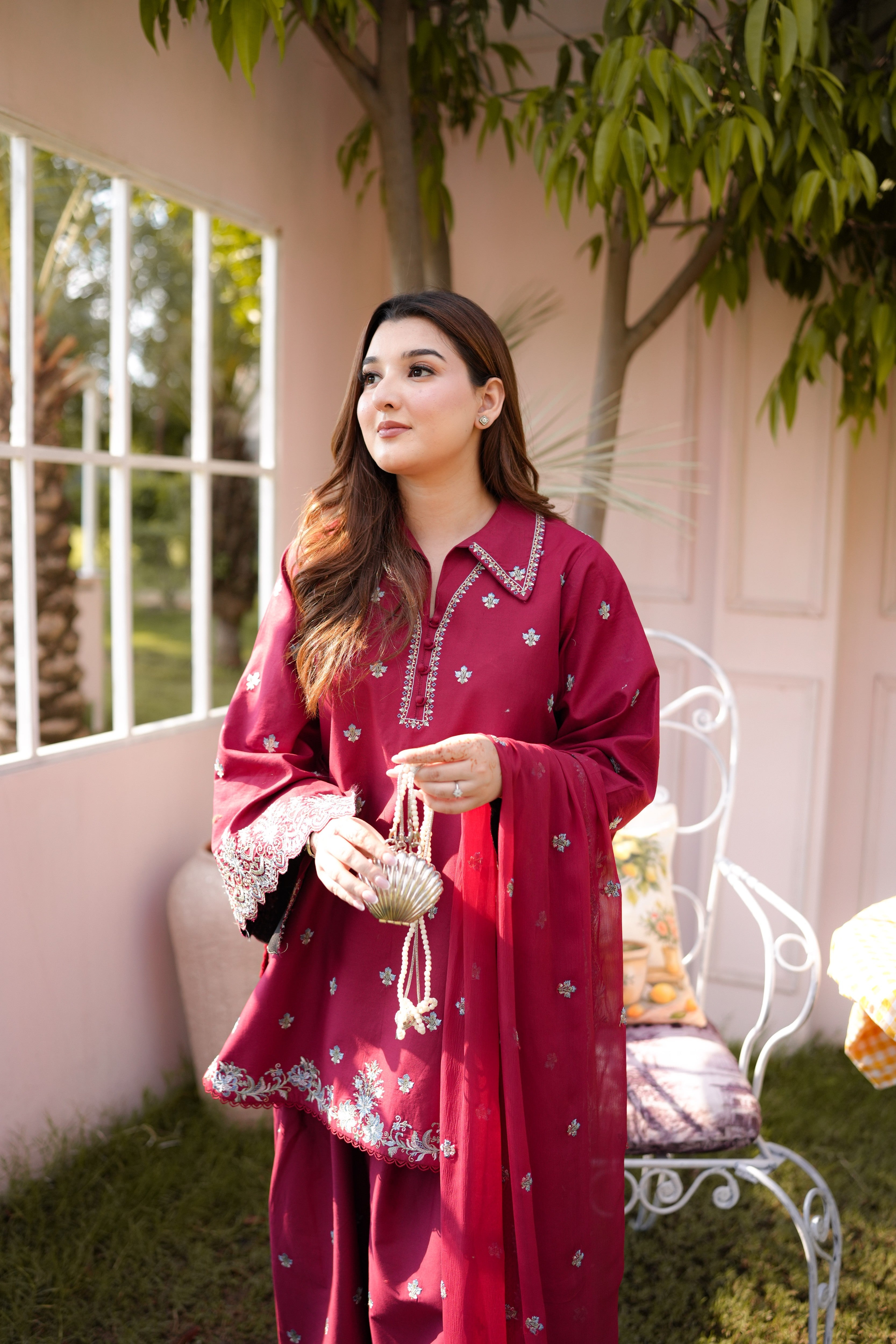 Aneelas Lawn Emb 3pc Chiffon Duppata [LUX-26-39] [Dispatch Time 2.5 Months]