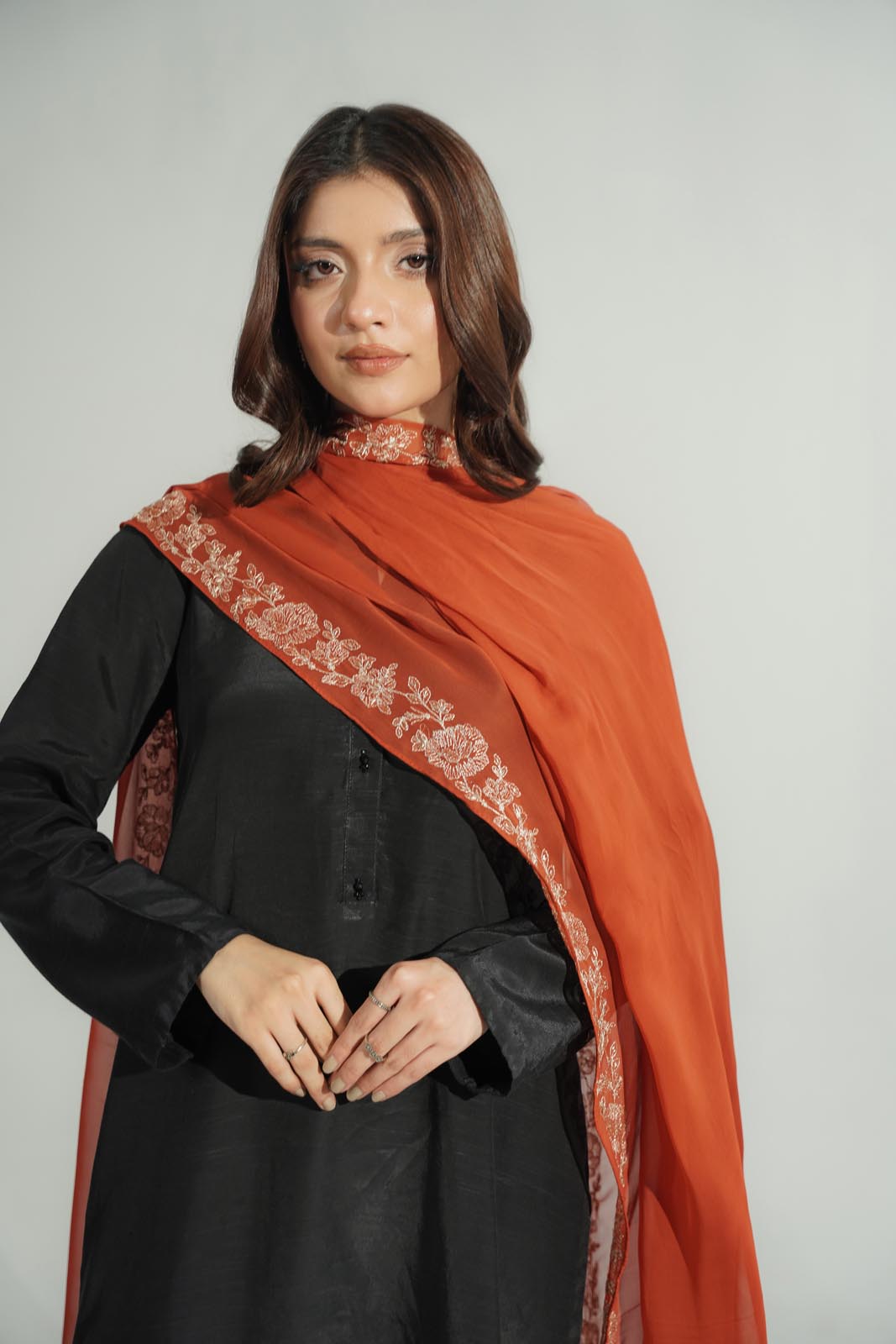 1 Piece Chiffon Embroidered Dupatta (FD0123)