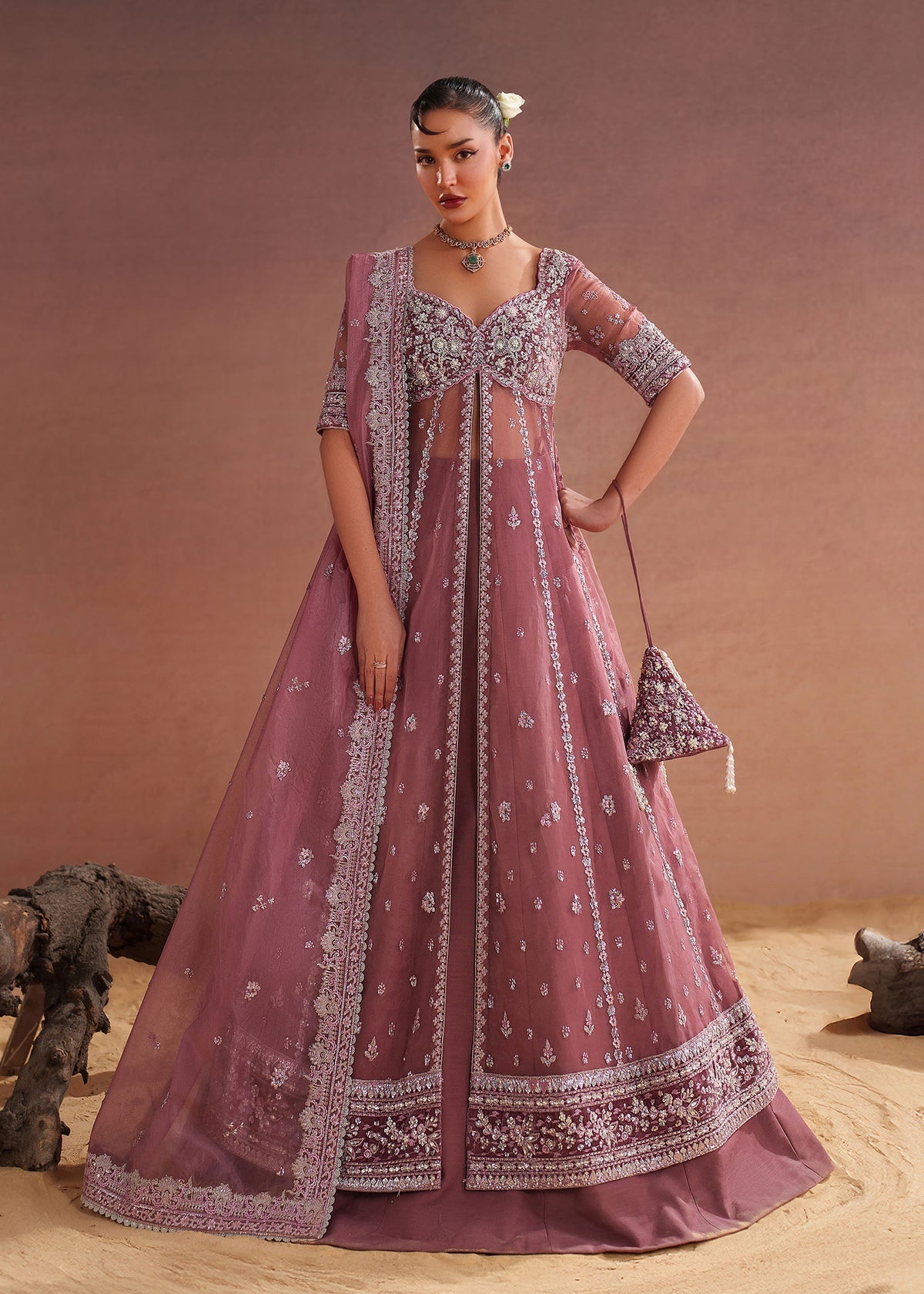 Elima Style — Mairaz Light Mauve Lehenga