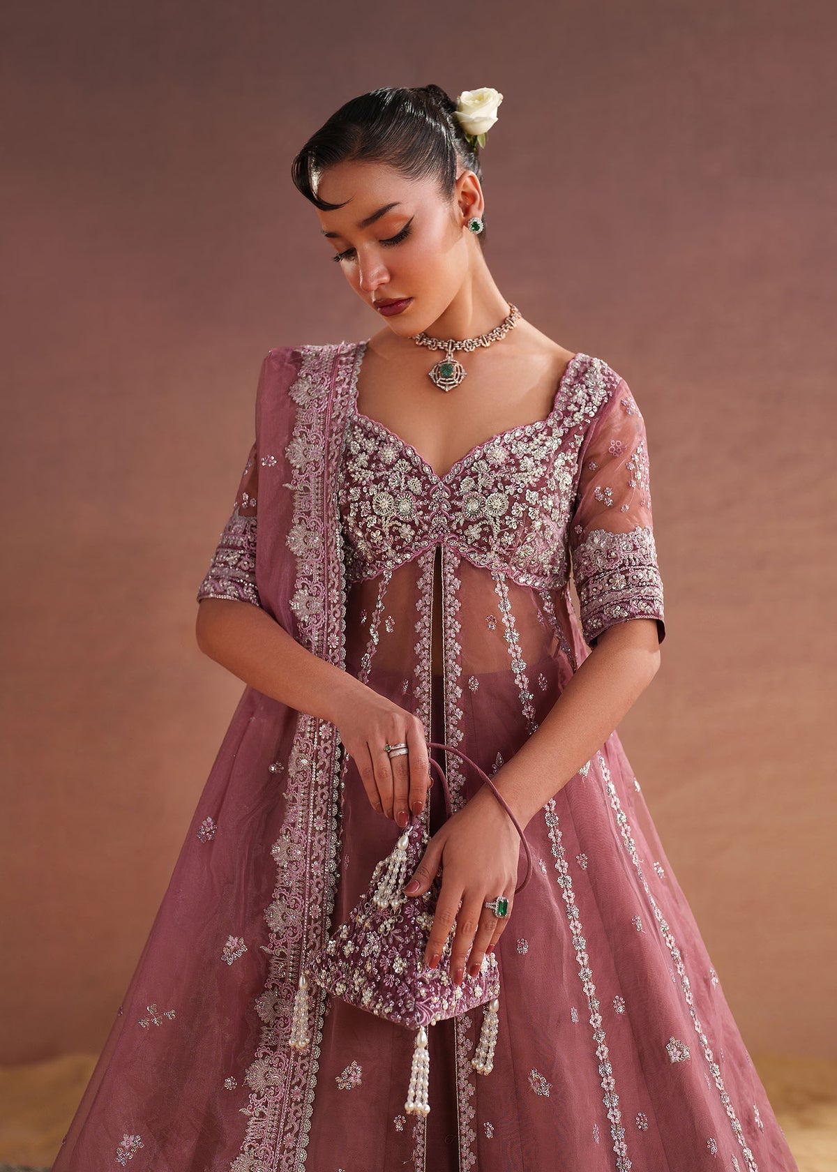 Elima Style — Mairaz Light Mauve Lehenga