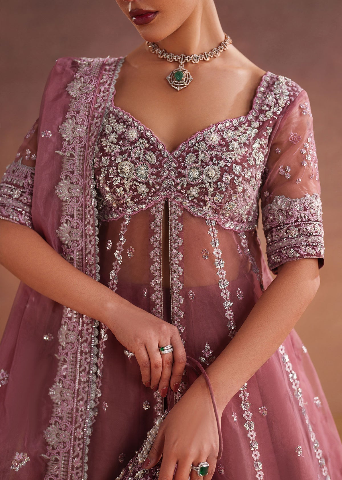 Elima Style — Mairaz Light Mauve Lehenga