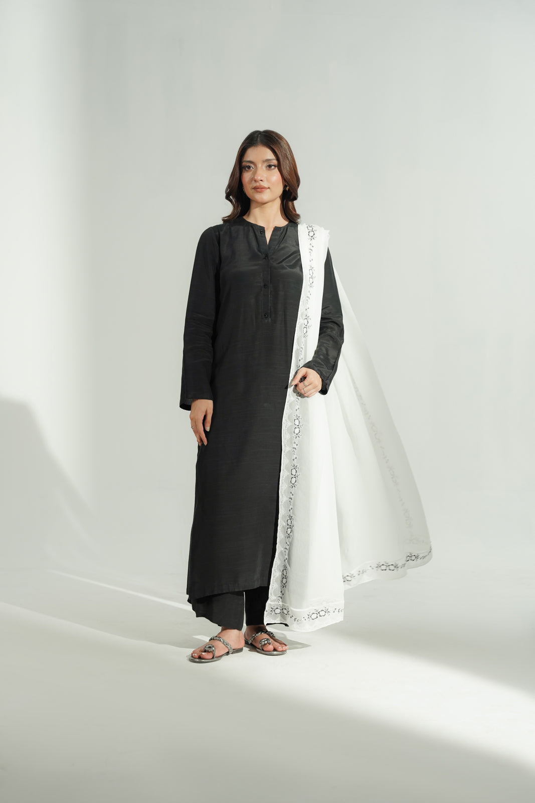 1 Piece Chiffon Embroidered Dupatta (FD0117)