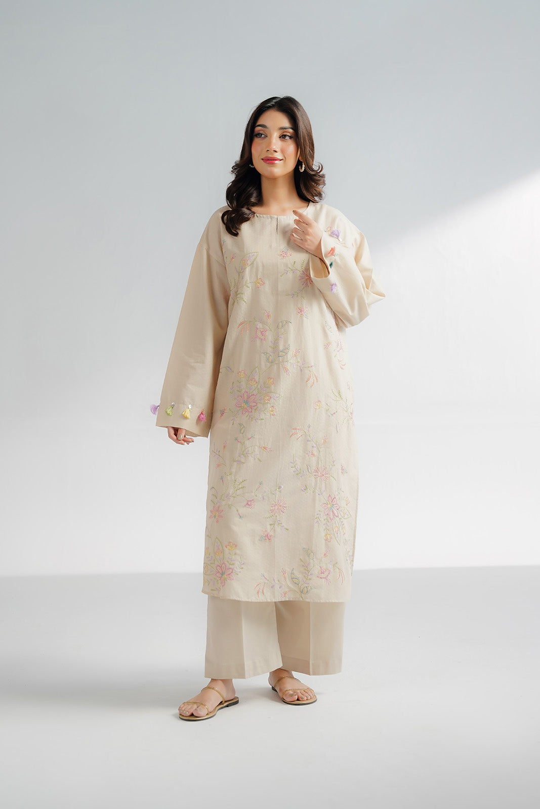 2 Piece Self Jacquard Embroidered Suit (CS0601)