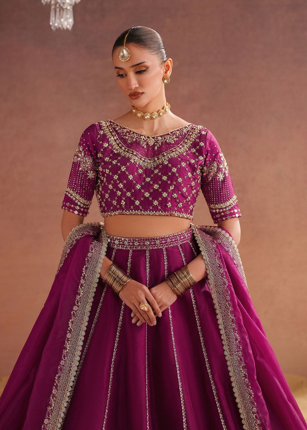 Anya Style — Mairaz Vivid Burgundy Lehenga