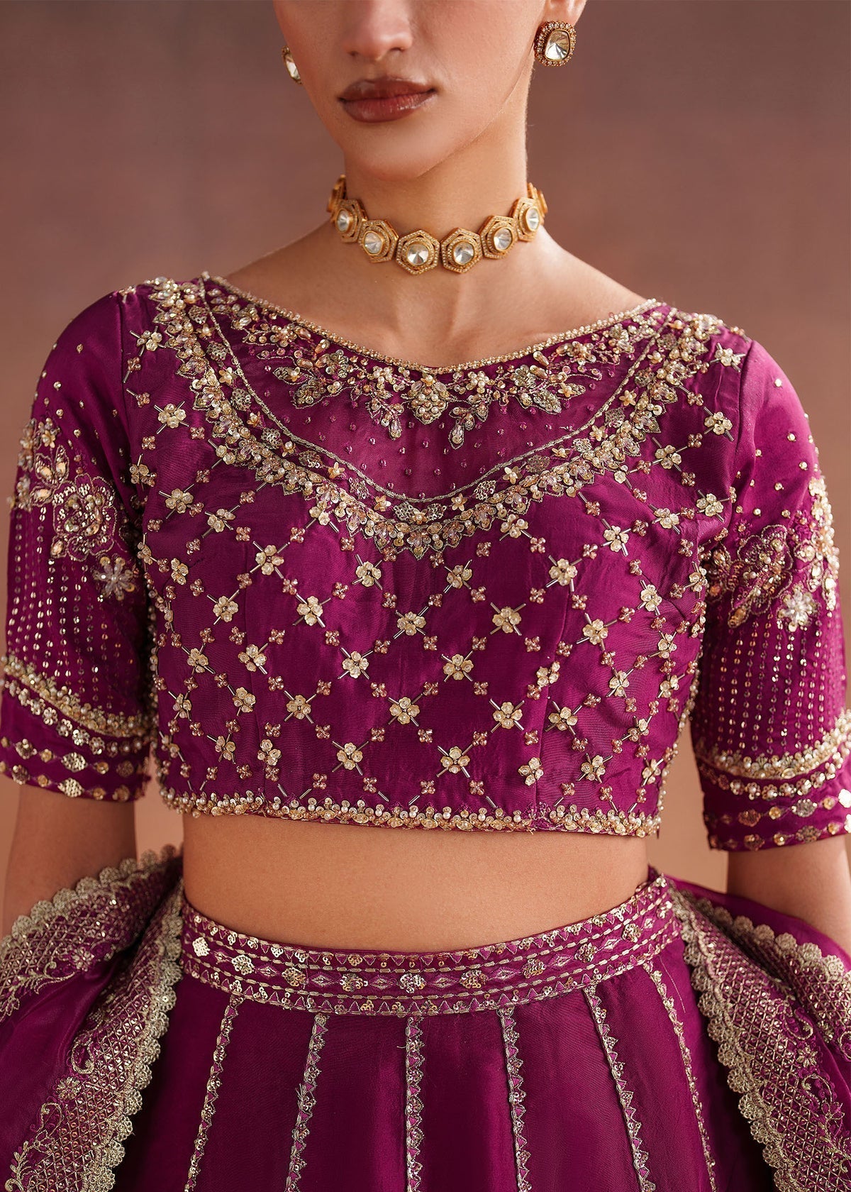 Anya Style — Mairaz Vivid Burgundy Lehenga