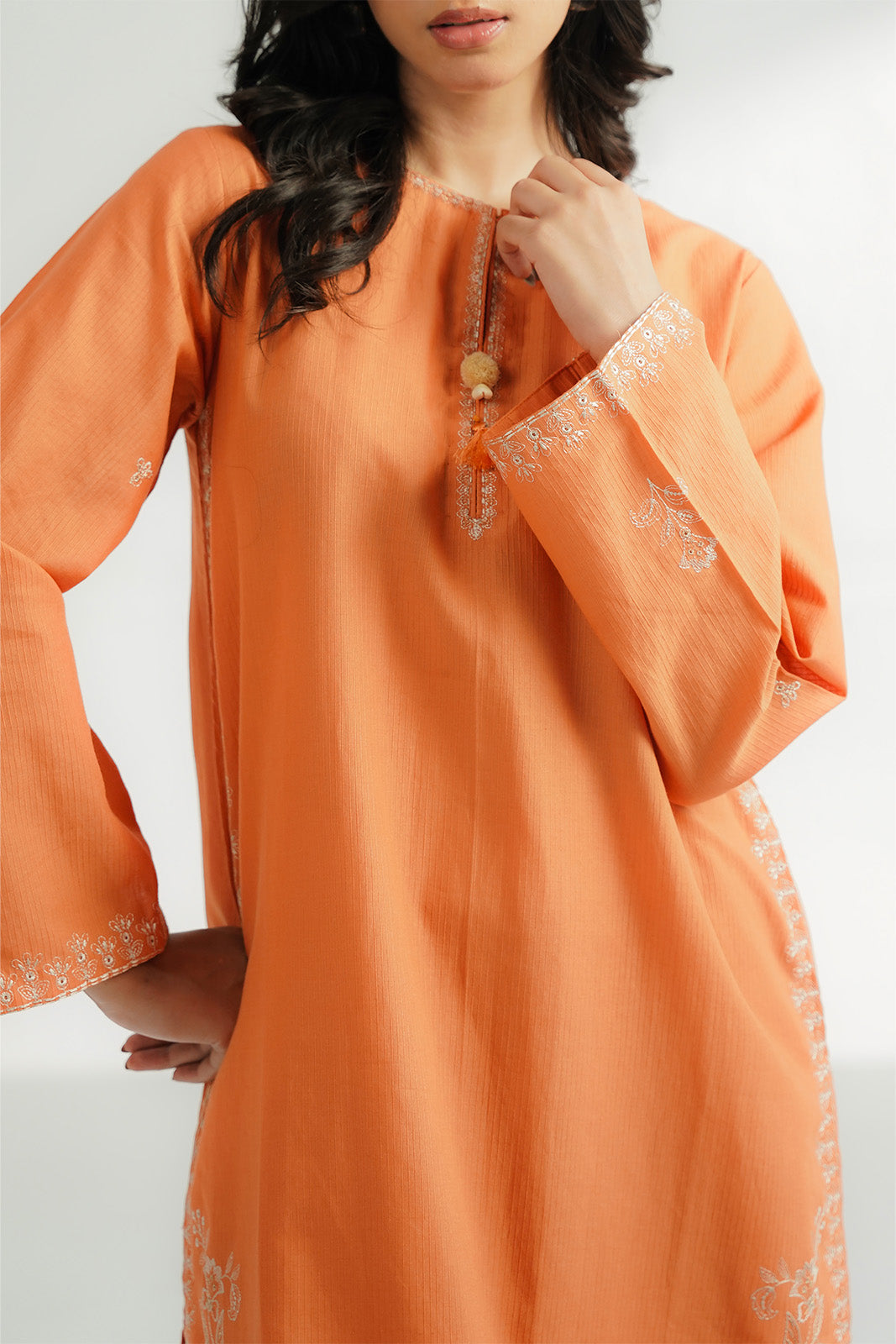 2 Piece Cotton Embroidered Suit (CS0610)