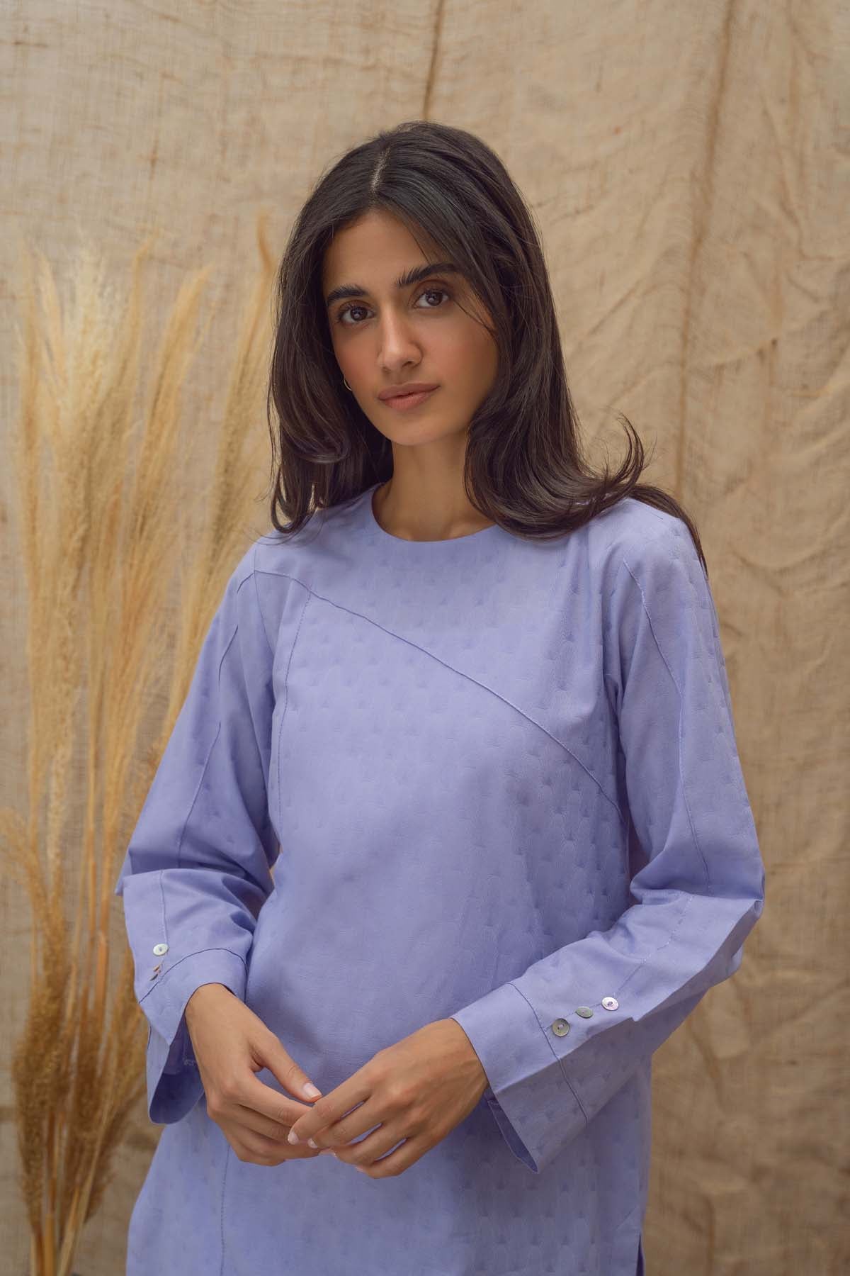 3 Piece Unstitched Embroidered Paper Cotton Suit | D-2505-B