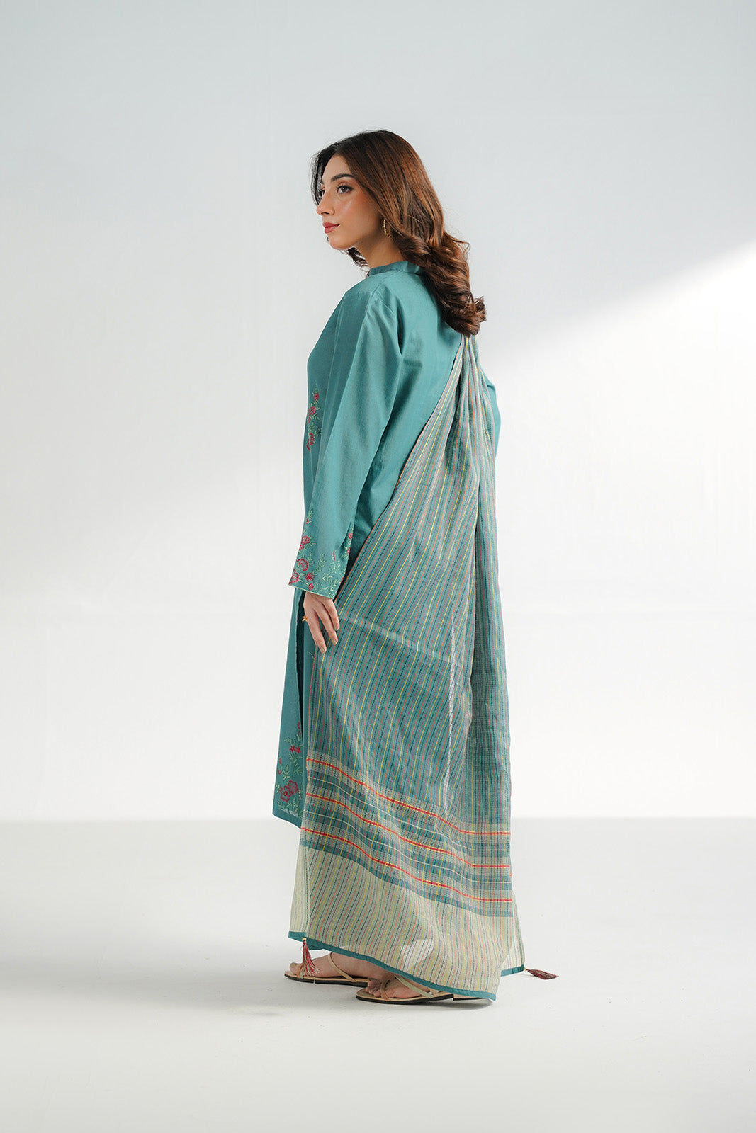 3 Piece Lawn Rip Embroidered Suit (CS0607)