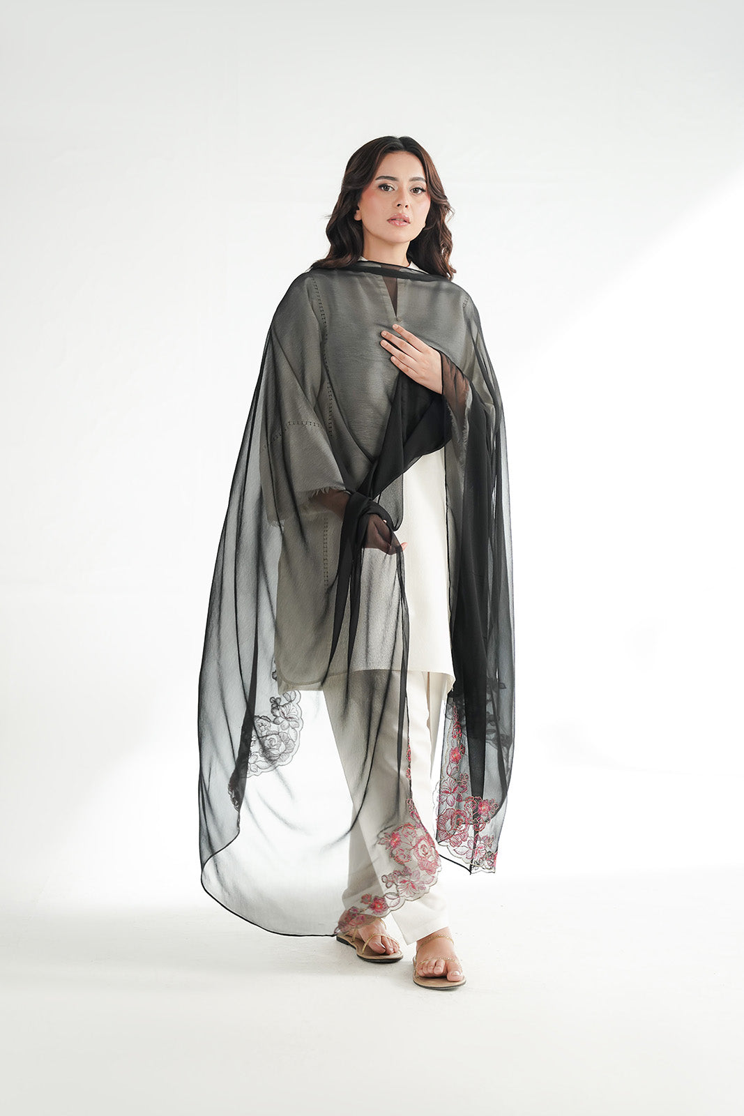 1 Piece Chiffon Embroidered Dupatta (FD0137)