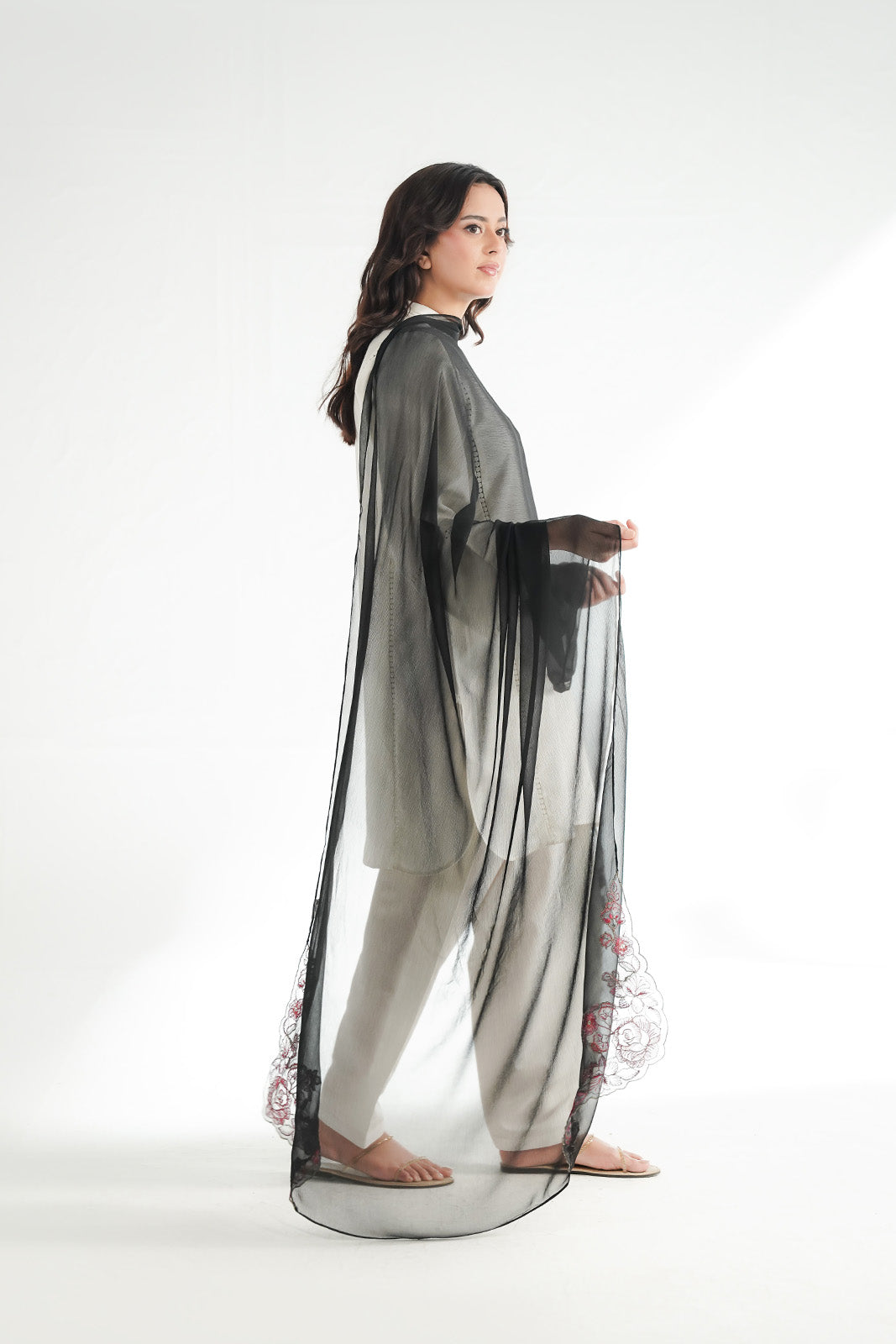 1 Piece Chiffon Embroidered Dupatta (FD0137)