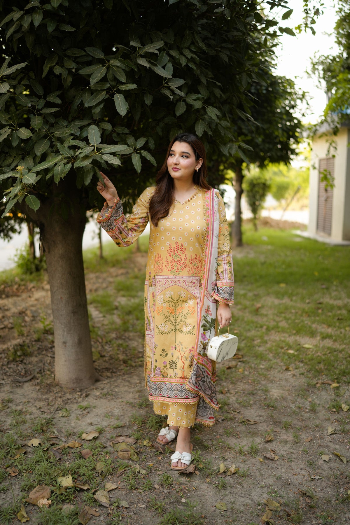 Aneelas Printed Lawn With Chiffon Printed Duppata [SPR-26-45-B] [Dispatch Time 2 Months]