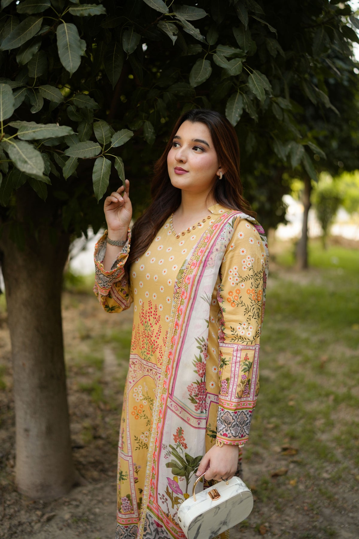 Aneelas Stiched Printed Lawn With Voil Lawn Printed Duppata [SPR-26-45-A] [Dispatch Time 2 Months]