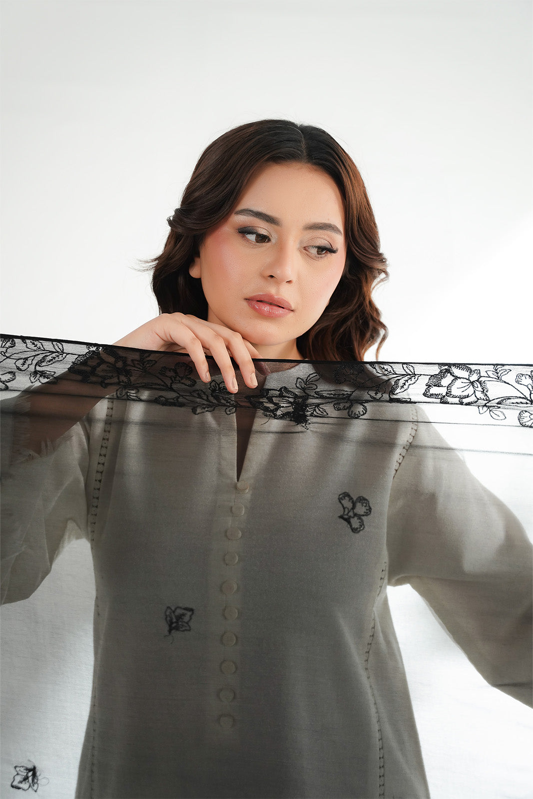 1 Piece Chiffon Embroidered Dupatta (FD0135)