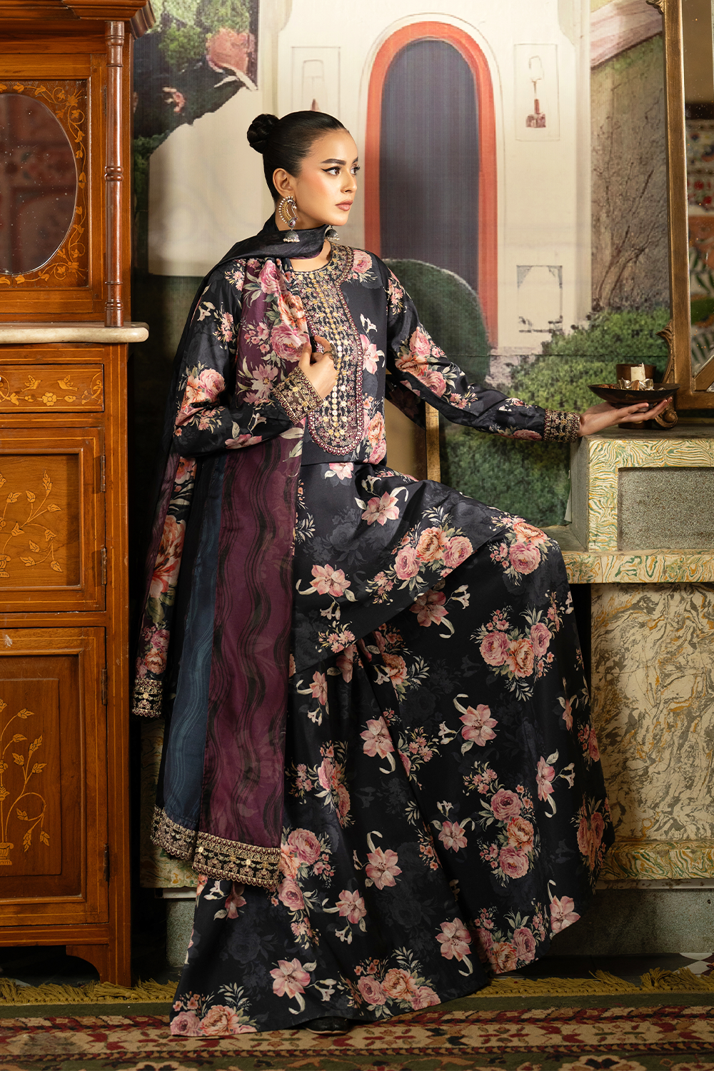 Embroidered Silk Lawn SL-25-03
