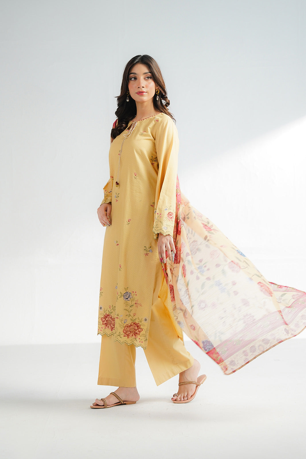 3 Piece Self Jacquard Embroidered Suit (CS0603)