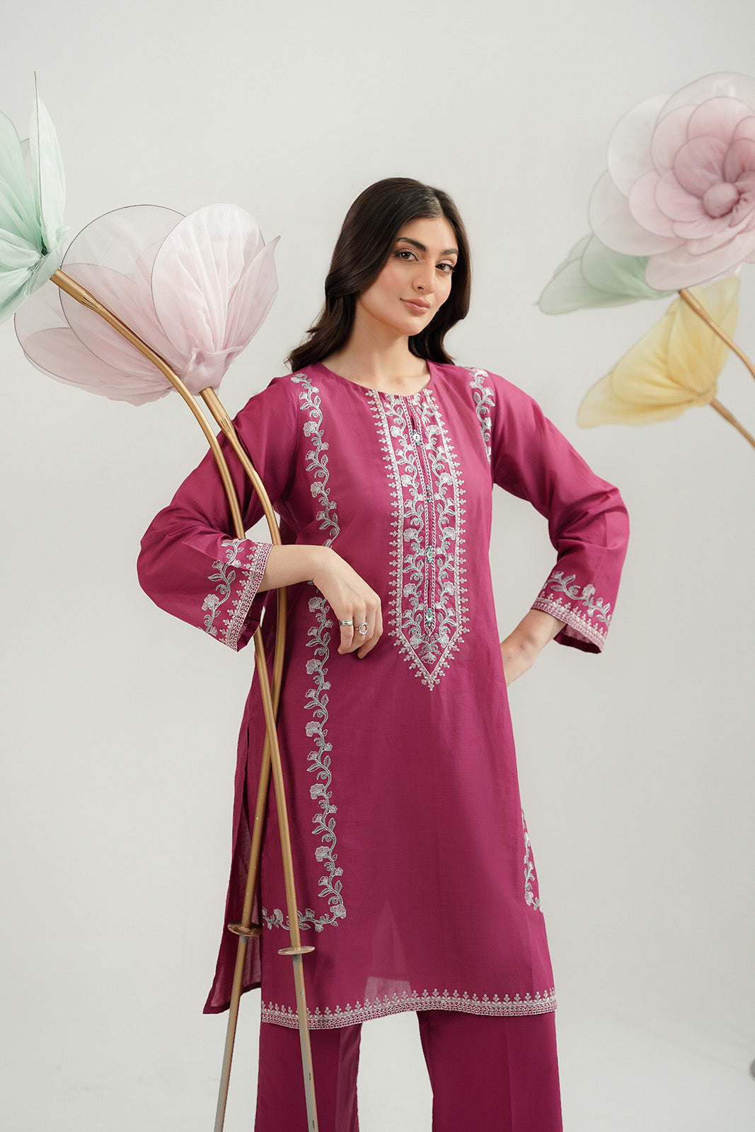 2 Piece Lawn Embroidered Suit (CP0457)