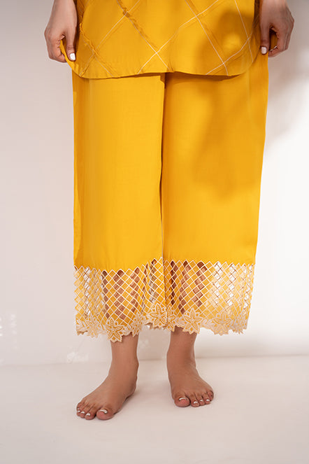 Embroidered Cotton Jacquard Kurta