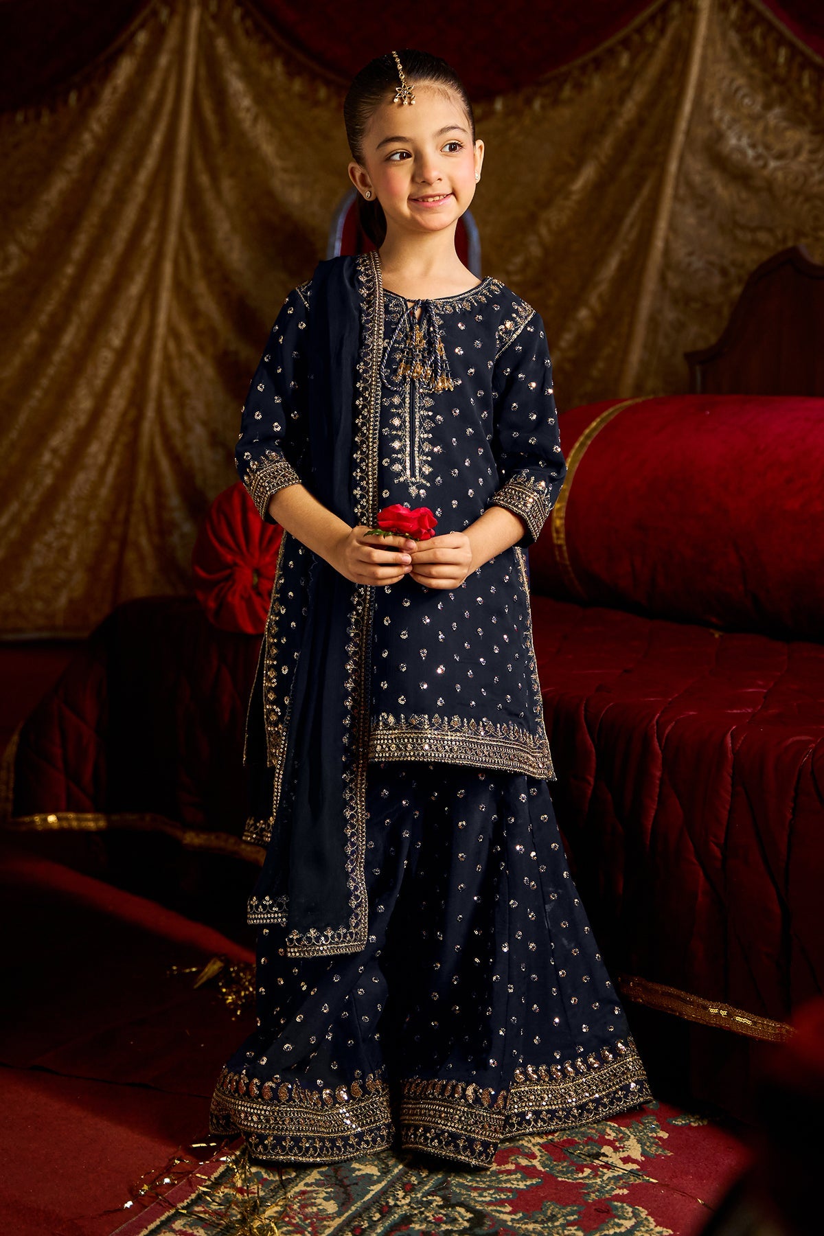 3-PC Embroidered Chiffon Suit CKP-5-183