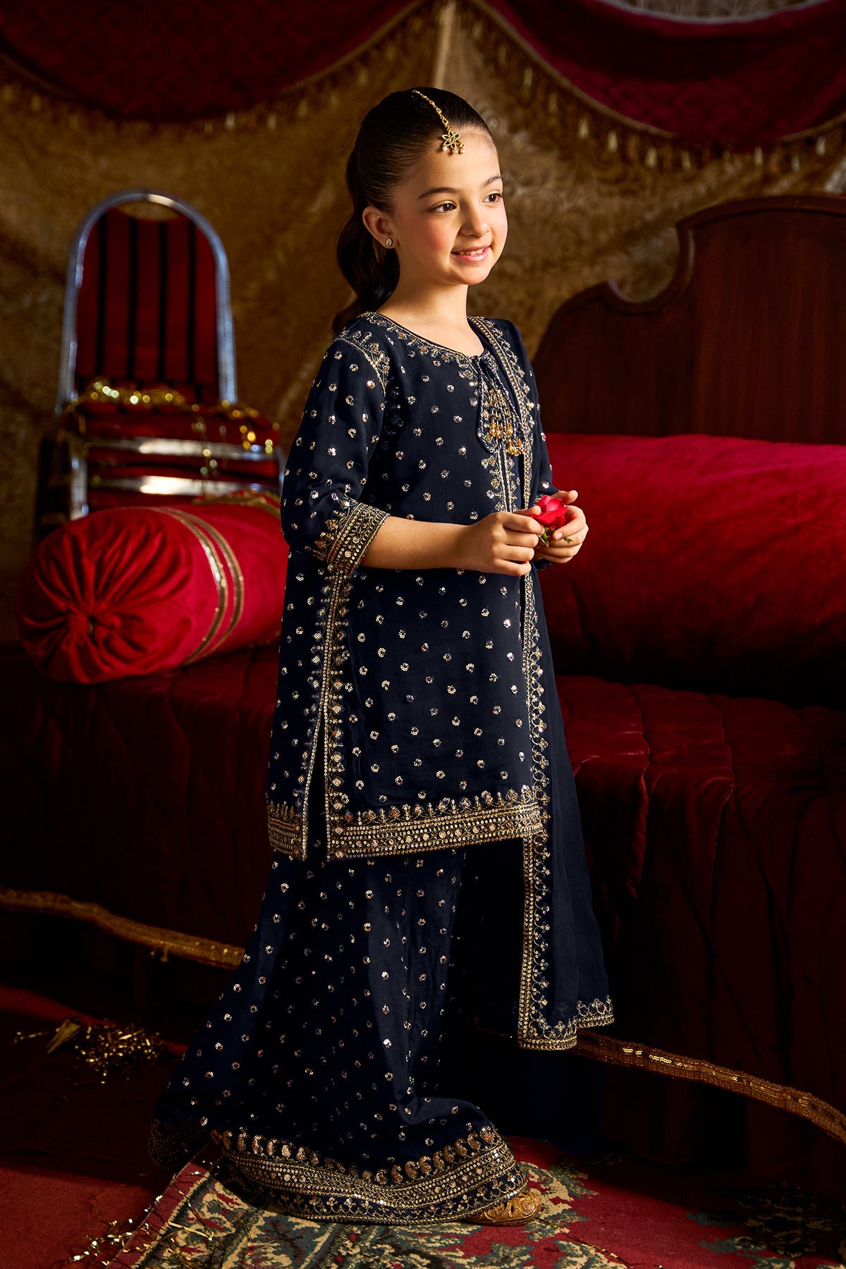 3-PC Embroidered Chiffon Suit CKP-5-183