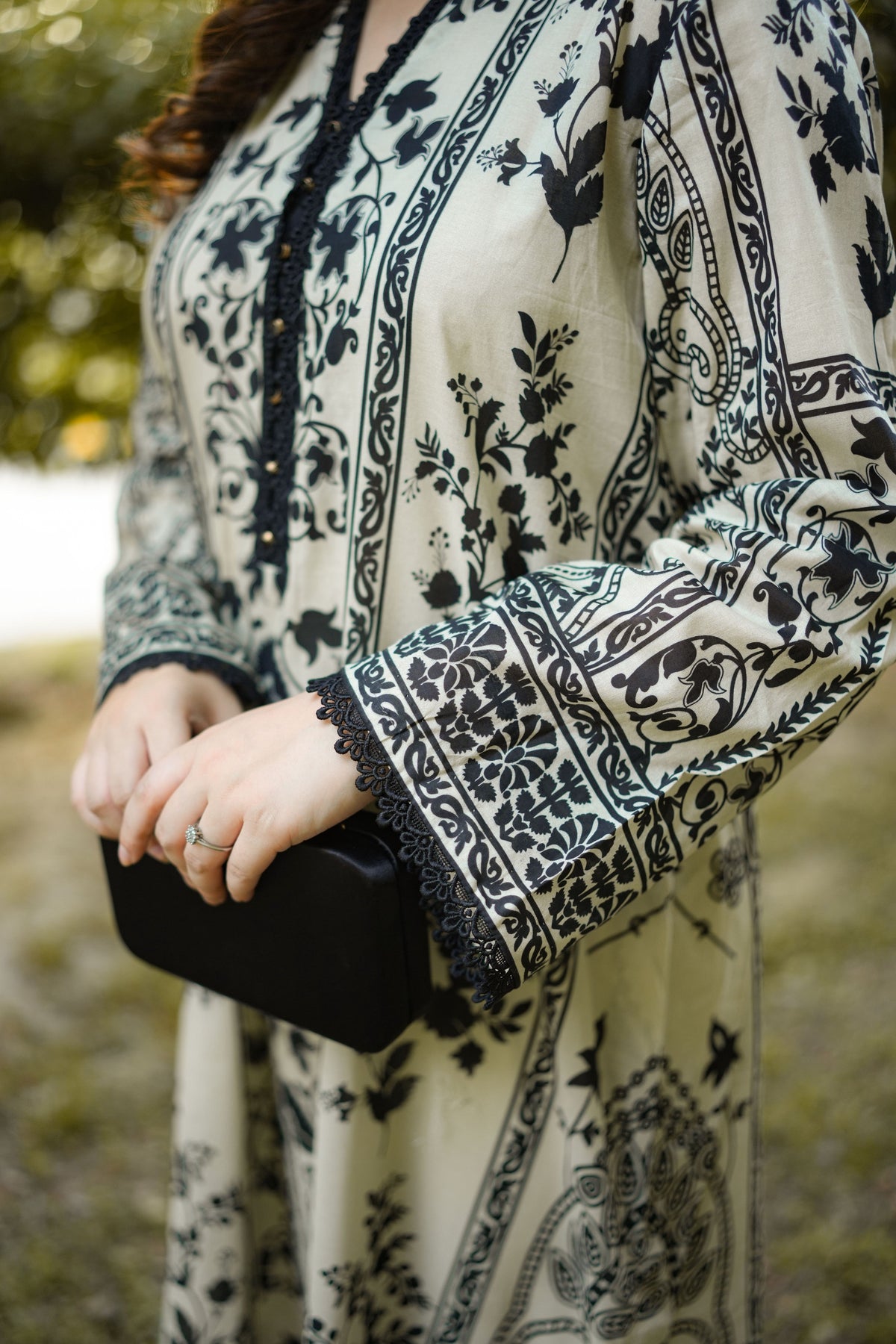 Aneelas Print Kaftan 2pc [Base Shade Trouser] [SPR-26-63-A] [Dispatch Time 2 Months]