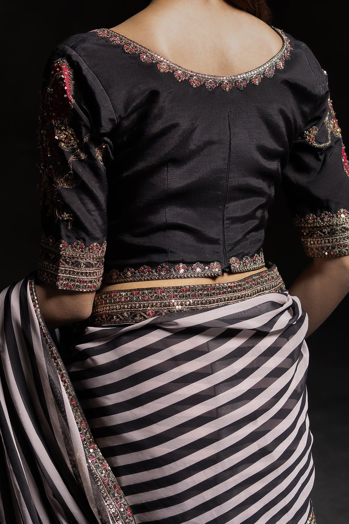 3-PC Stitched Premium Saree Collection  CSS6-01P
