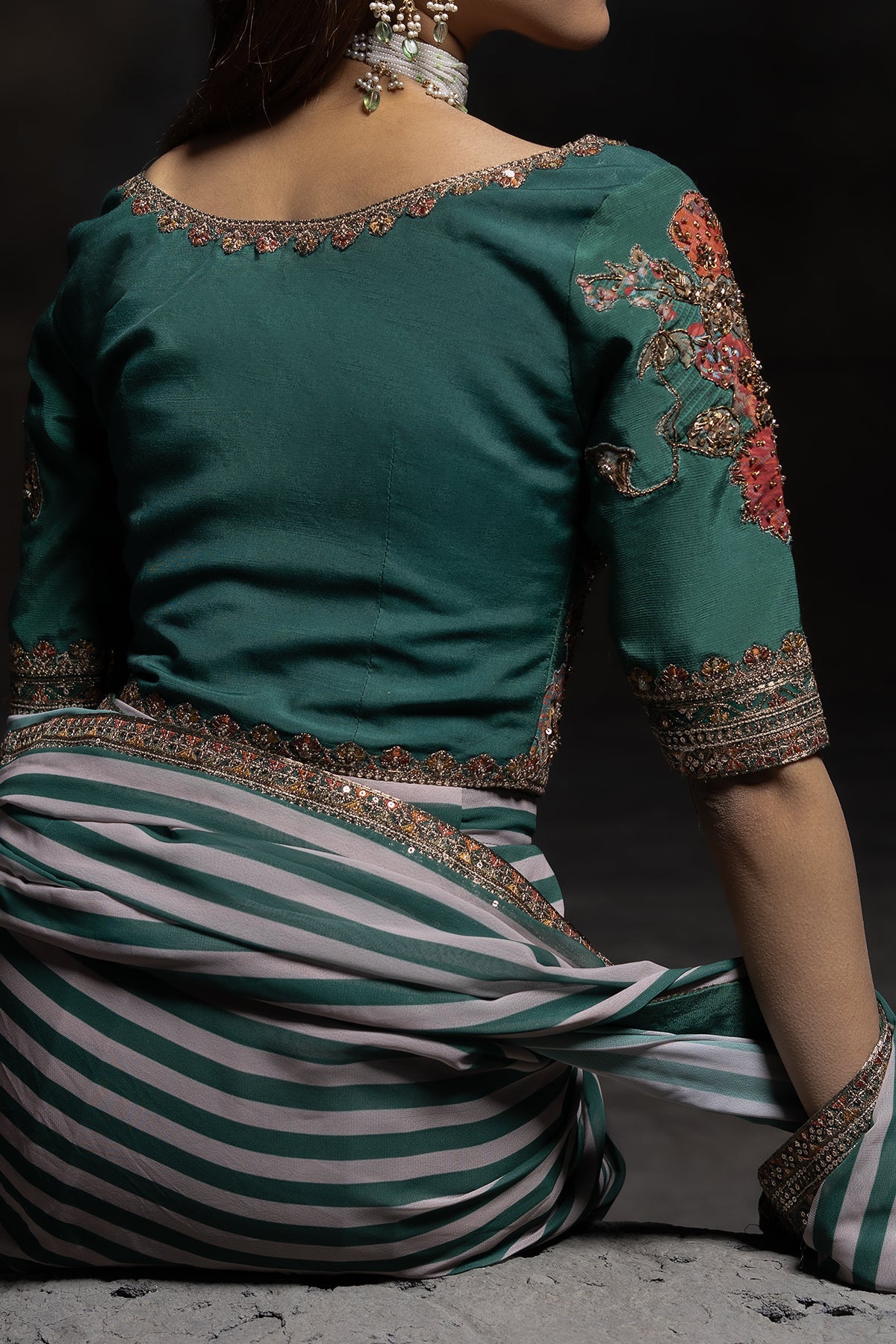 3-PC Stitched Premium Saree Collection  CSS6-04P