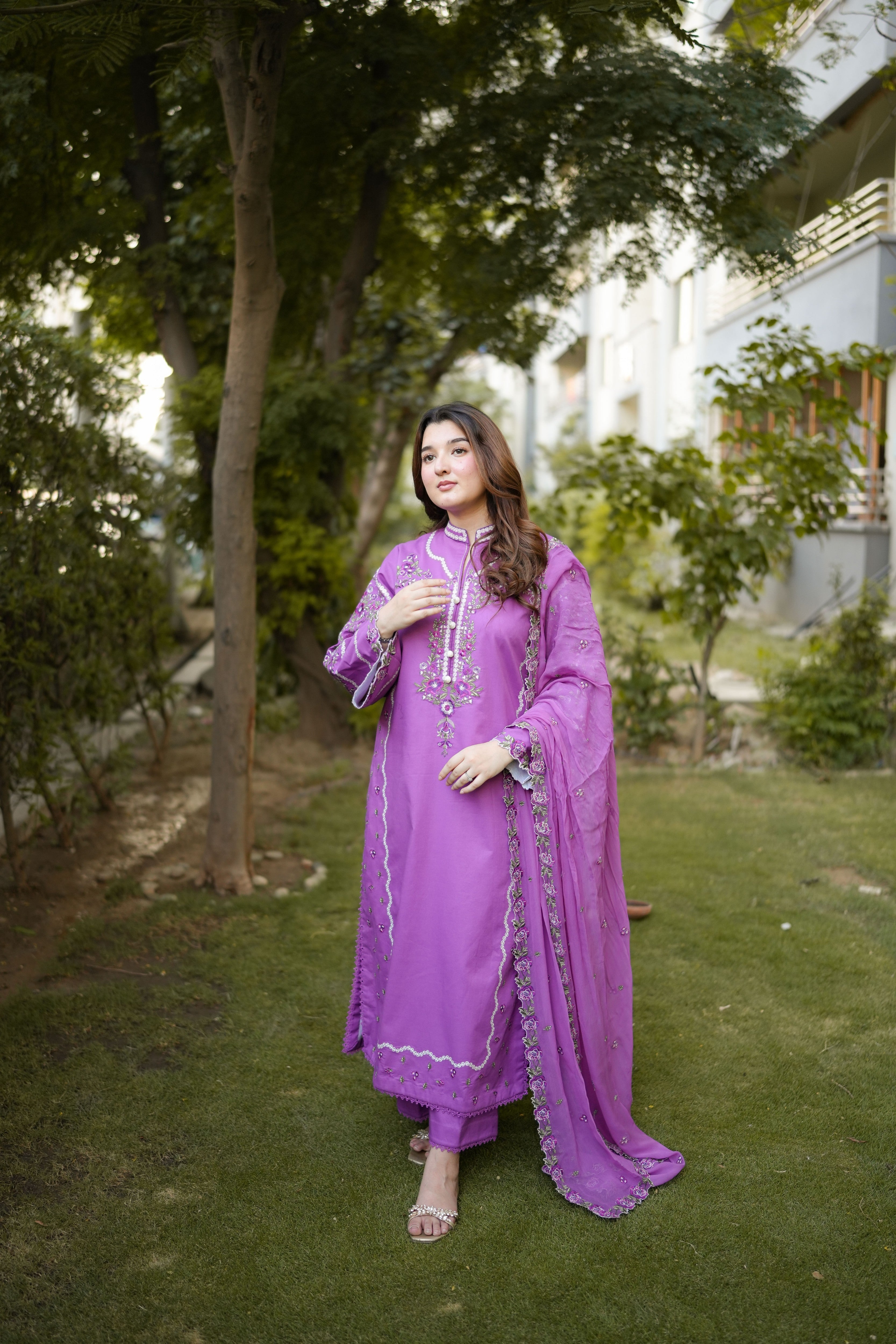 Aneelas Lawn Emb 3pc Emb Chiffon Duppata [LUX-26-99] [Dispatch Time 2 Months]