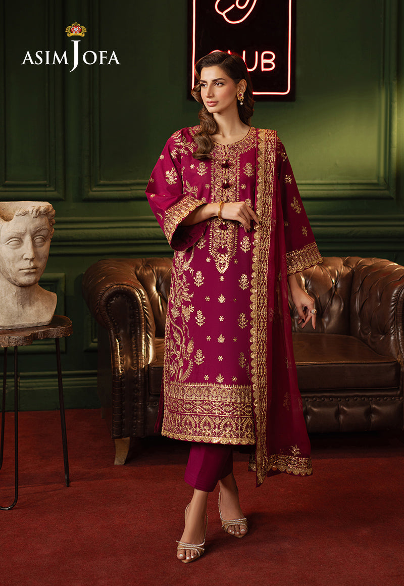 Ajlso-08 Unstitched 3 Pcs Shirt Dupatta Trouser