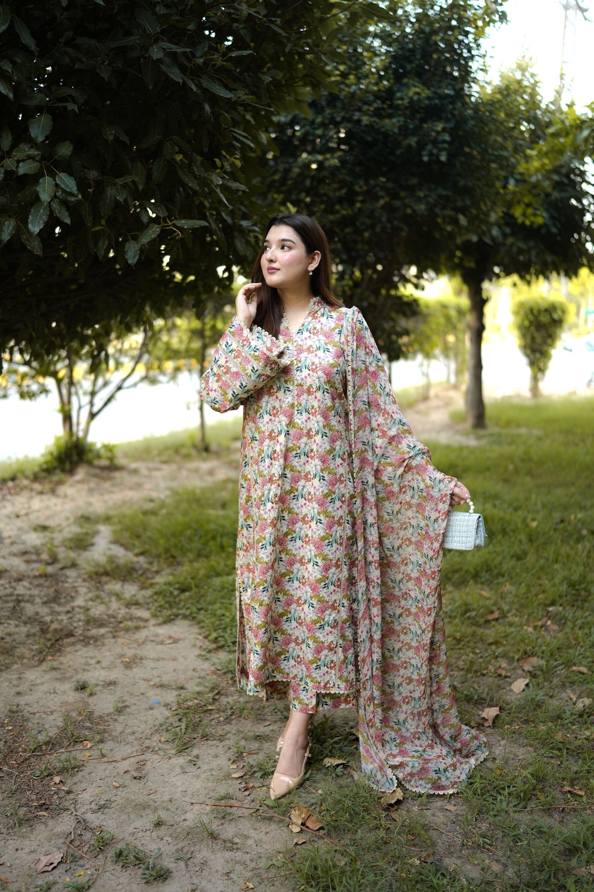 Aneelas Lawn Print Only 3pc Chiffon Duppata [SPR-26-75-A] [Dispatch Time 2 Months]